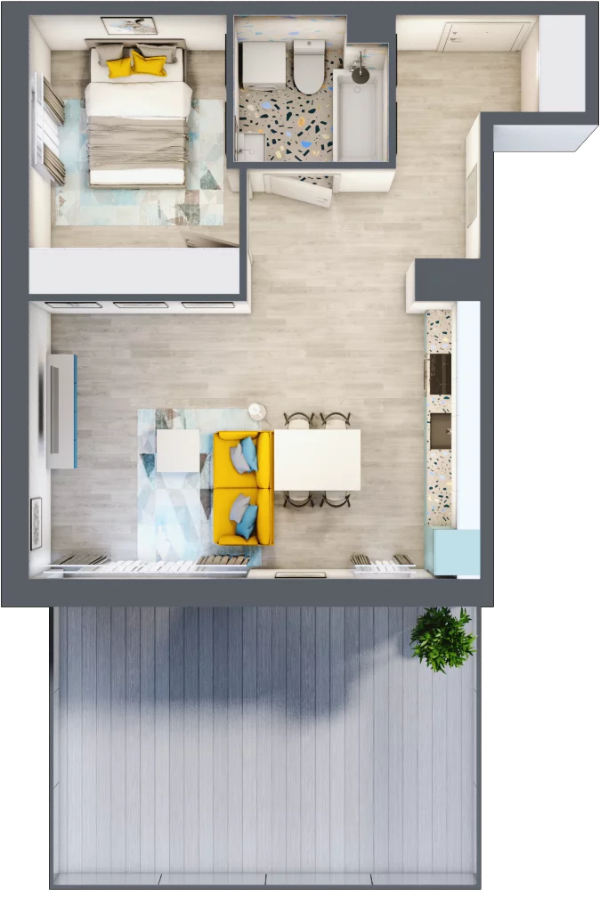 2 pokoje, mieszkanie 44,42 m², parter, oferta nr G19, ul. Glogera - bud. F, G i H, Kraków, Prądnik Biały, Górka Narodowa, ul. Zygmunta Glogera