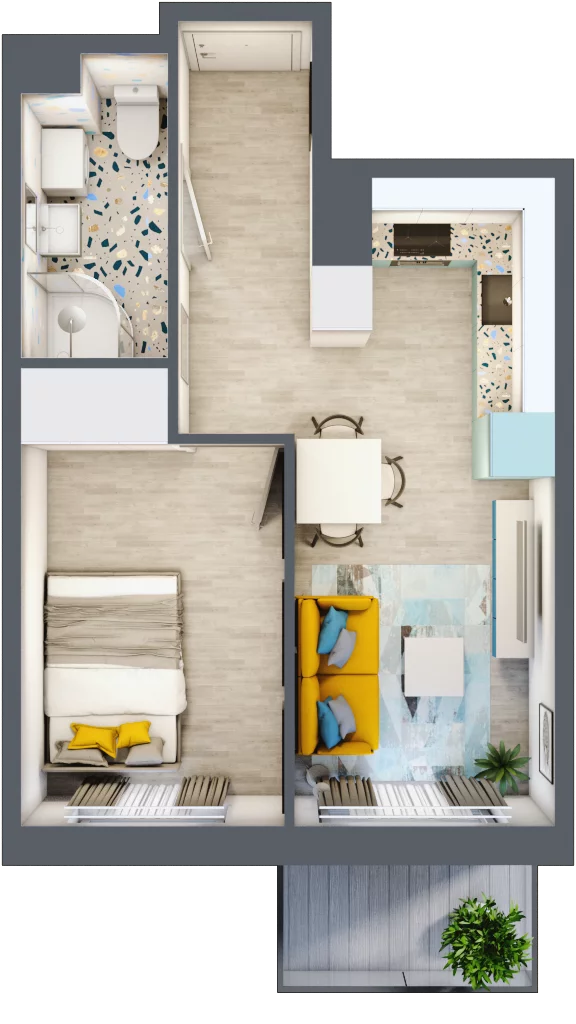 2 pokoje, mieszkanie 31,55 m², piętro 2, oferta nr G27, ul. Glogera - bud. F, G i H, Kraków, Prądnik Biały, Górka Narodowa, ul. Zygmunta Glogera
