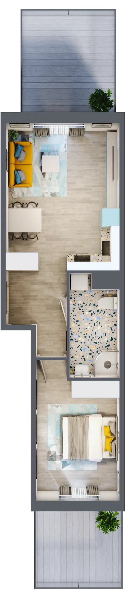 2 pokoje, mieszkanie 45,15 m², parter, oferta nr H20, ul. Glogera - bud. F, G i H, Kraków, Prądnik Biały, Górka Narodowa, ul. Zygmunta Glogera