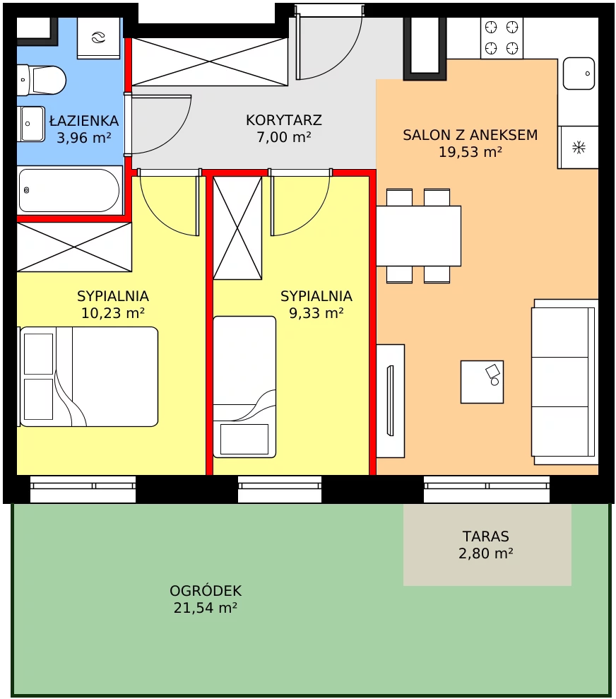 Zalety mieszkania 50.05 m², 5