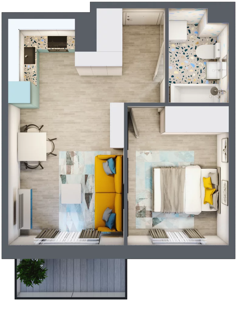 2 pokoje, mieszkanie 36,85 m², piętro 9, oferta nr 115, ul. Powstańców / os. Piastów - Budynek F, Kraków, Mistrzejowice, Osiedle Piastów, ul. Powstańców / os. Piastów