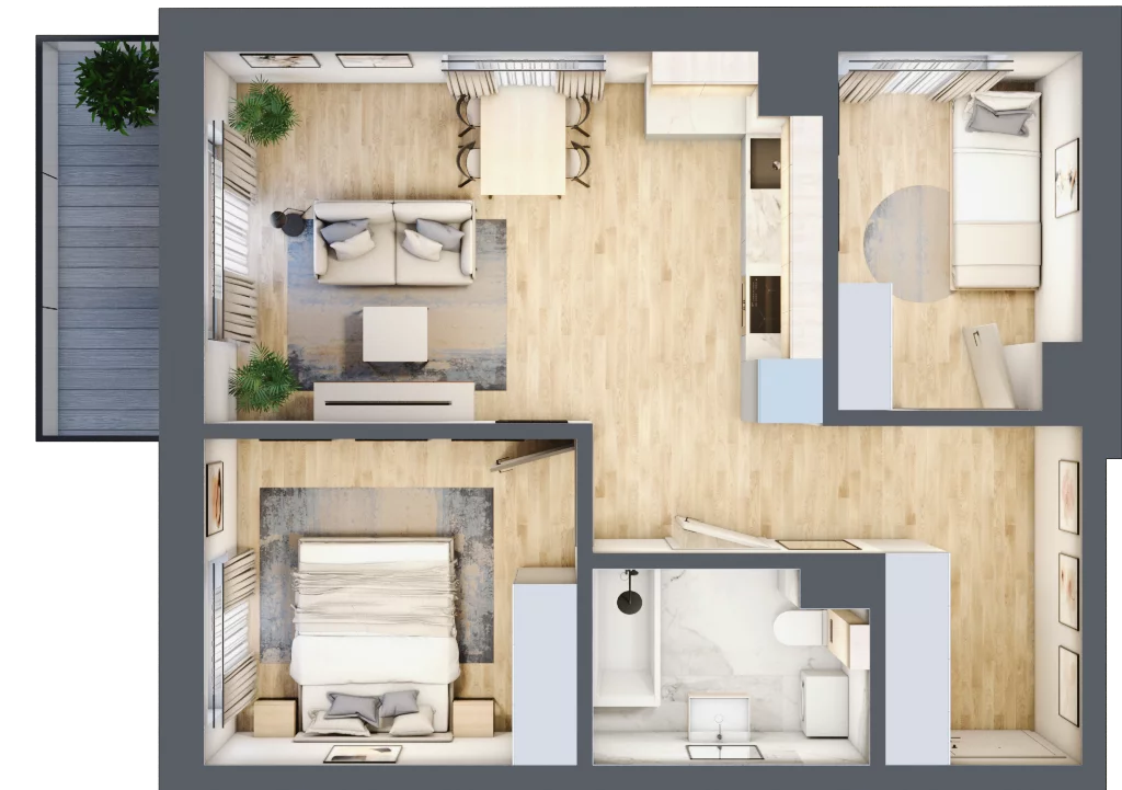 3 pokoje, mieszkanie 50,94 m², piętro 4, oferta nr 25, ul. Centralna - Etap II, Kraków, Czyżyny, ul. Centralna