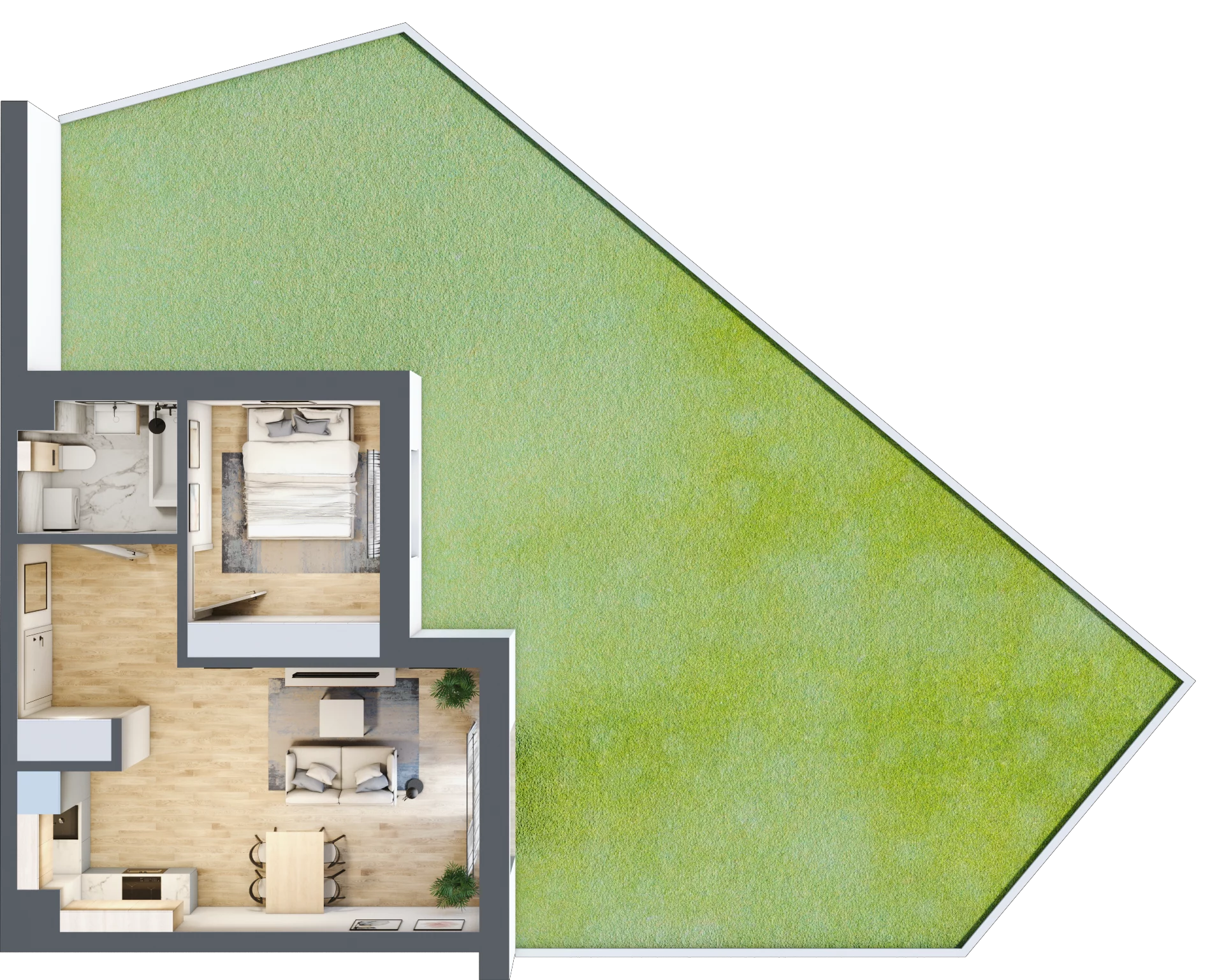 2 pokoje, mieszkanie 41,13 m², parter, oferta nr 2, ul. Centralna - Etap II, Kraków, Czyżyny, ul. Centralna
