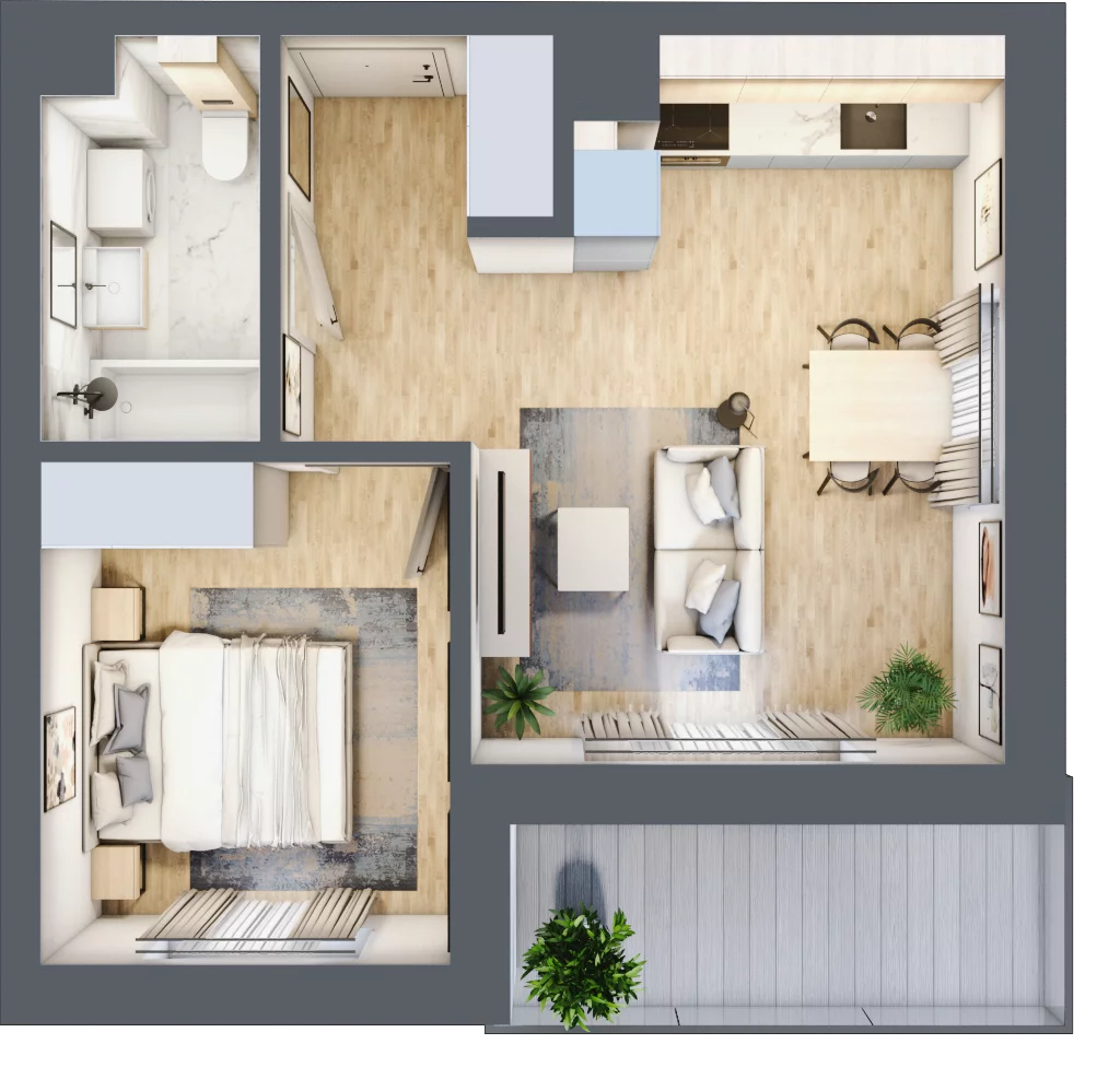 2 pokoje, mieszkanie 36,28 m², piętro 2, oferta nr 17, ul. Centralna - Etap II, Kraków, Czyżyny, ul. Centralna