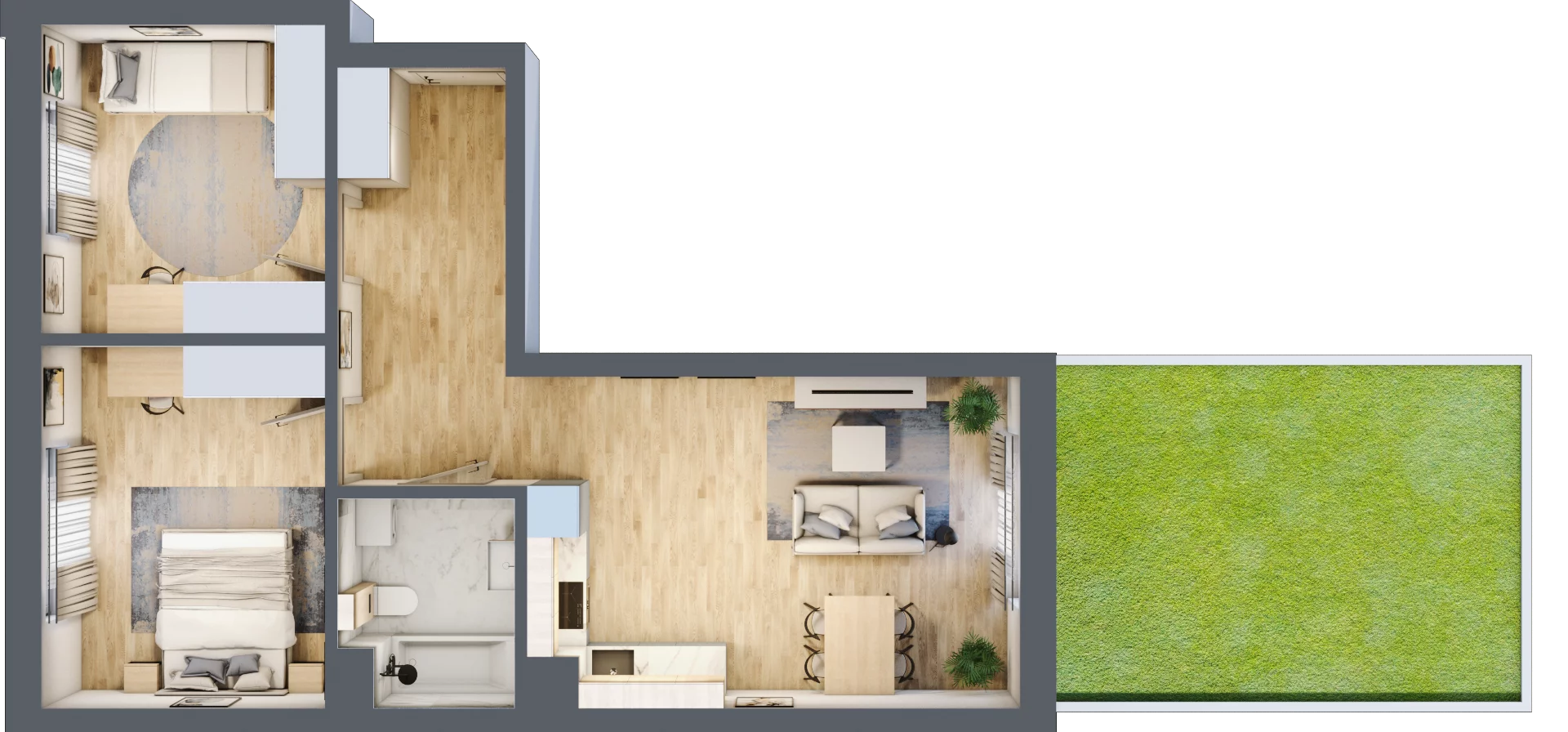 3 pokoje, mieszkanie 62,15 m², parter, oferta nr 60, ul. Centralna - Etap II, Kraków, Czyżyny, ul. Centralna