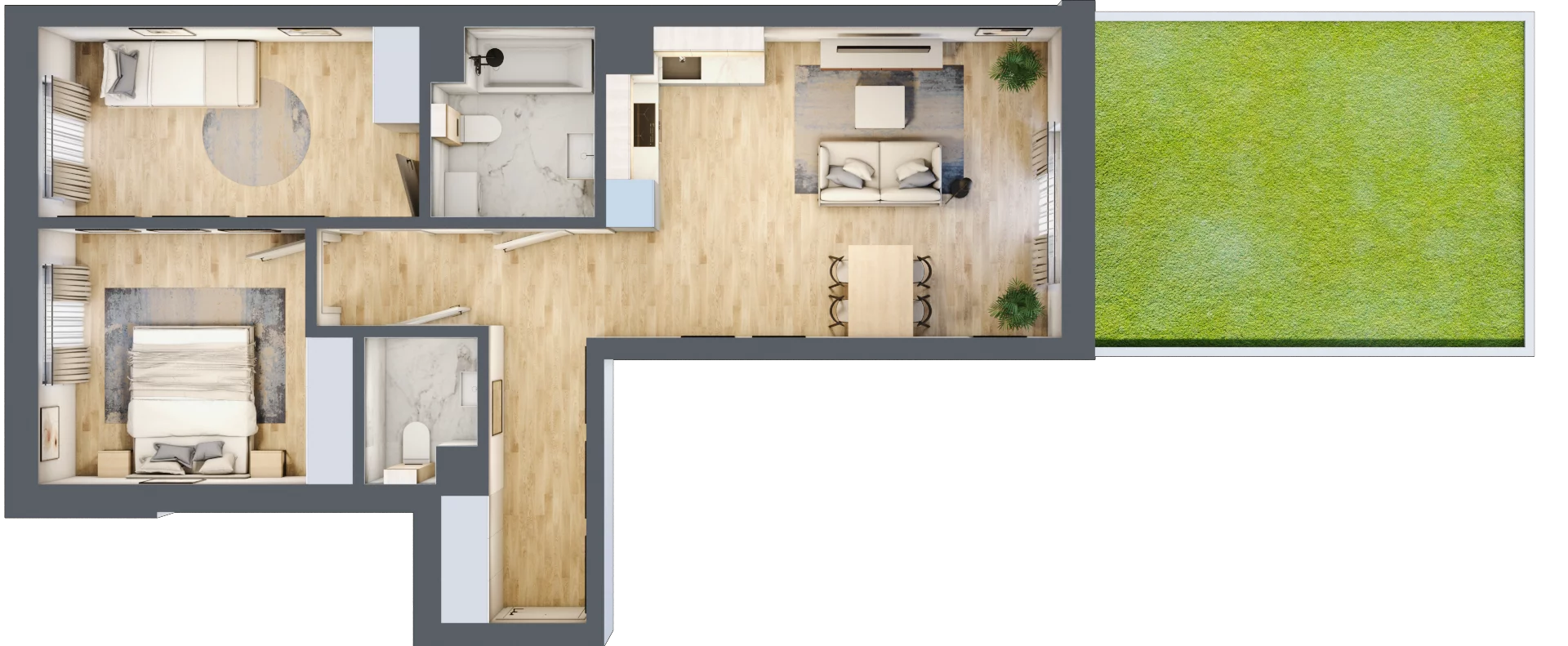 3 pokoje, mieszkanie 62,61 m², parter, oferta nr 57, ul. Centralna - Etap II, Kraków, Czyżyny, ul. Centralna
