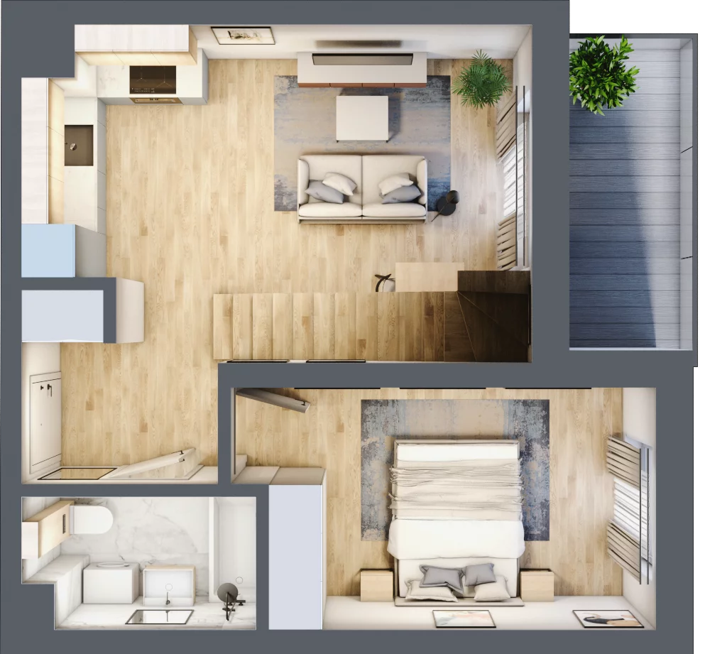 2 pokoje, mieszkanie 78,62 m², piętro 4, oferta nr 74, ul. Centralna - Etap II, Kraków, Czyżyny, ul. Centralna