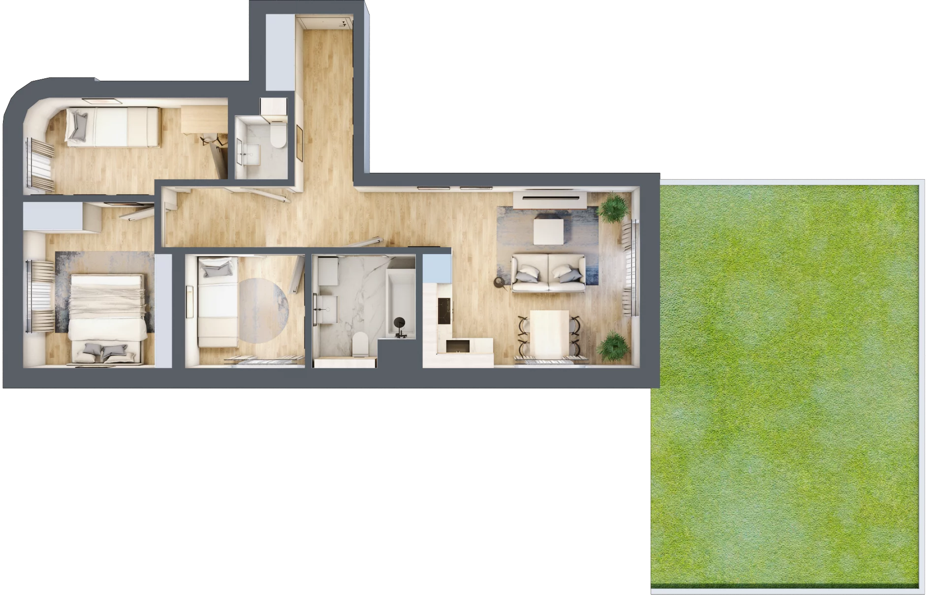 4 pokoje, mieszkanie 60,30 m², parter, oferta nr 40, ul. Centralna - Etap II, Kraków, Czyżyny, ul. Centralna