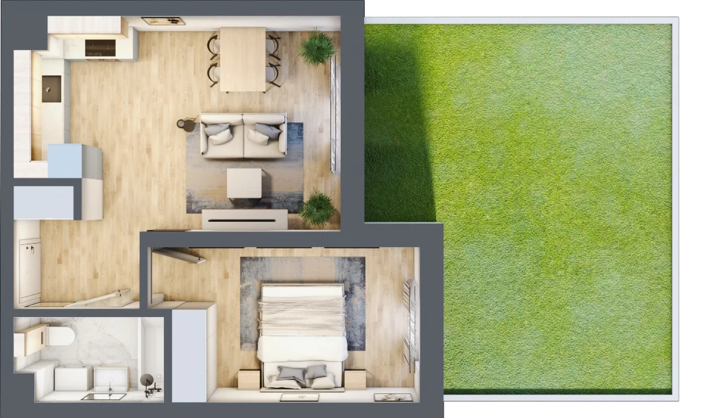 2 pokoje, mieszkanie 40,47 m², parter, oferta nr 78, ul. Centralna - Etap II, Kraków, Czyżyny, ul. Centralna