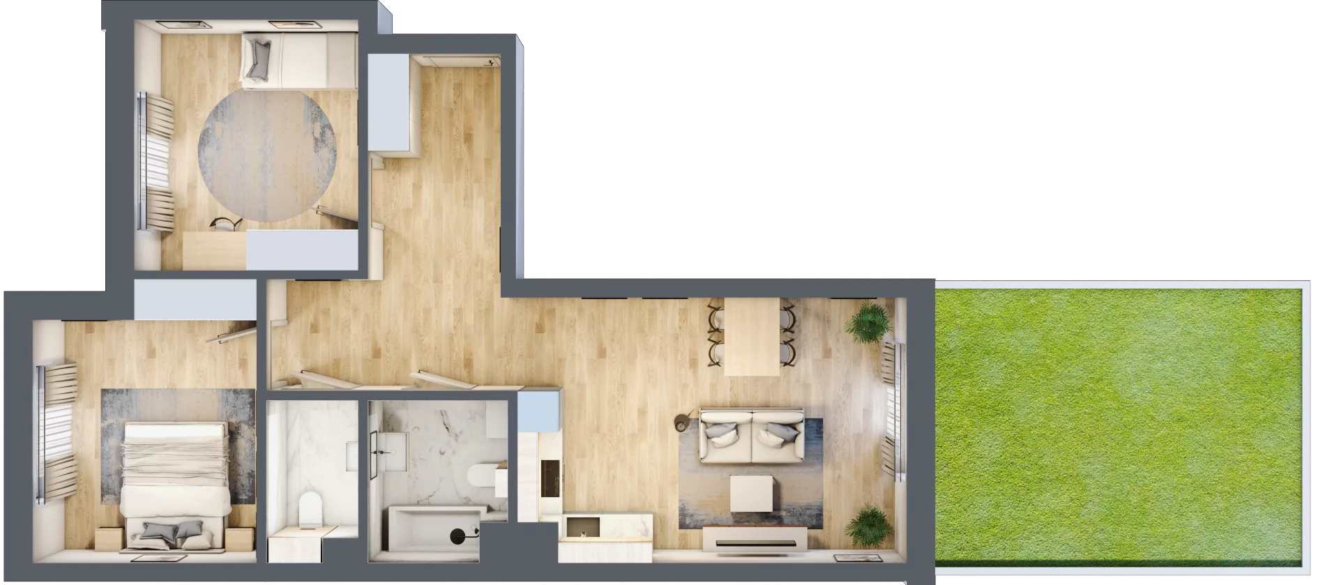 3 pokoje, mieszkanie 67,41 m², parter, oferta nr 80, ul. Centralna - Etap II, Kraków, Czyżyny, ul. Centralna
