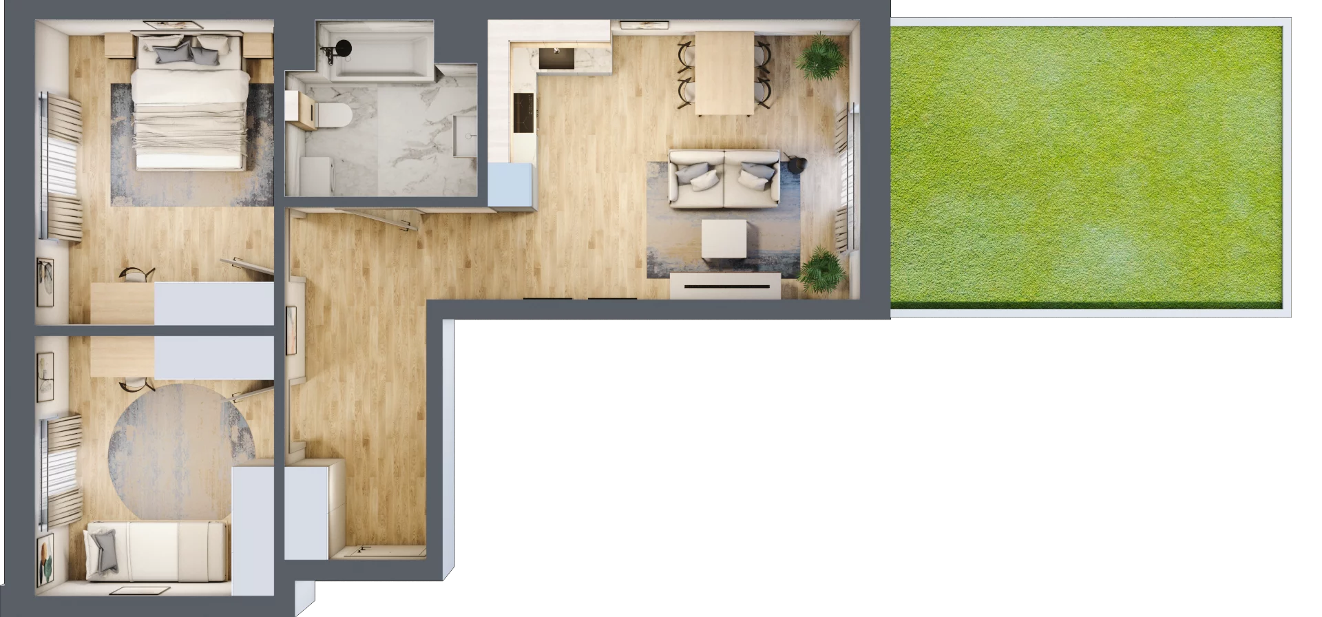 3 pokoje, mieszkanie 62,07 m², parter, oferta nr 37, ul. Centralna - Etap II, Kraków, Czyżyny, ul. Centralna