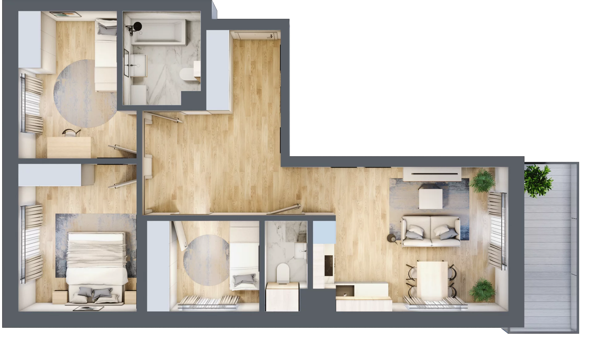 4 pokoje, mieszkanie 71,55 m², piętro 1, oferta nr 44, ul. Centralna - Etap II, Kraków, Czyżyny, ul. Centralna