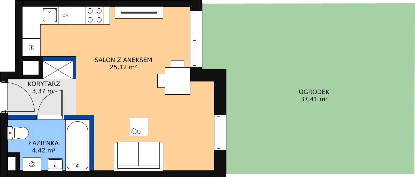 Zalety mieszkania 32.91 m², 41