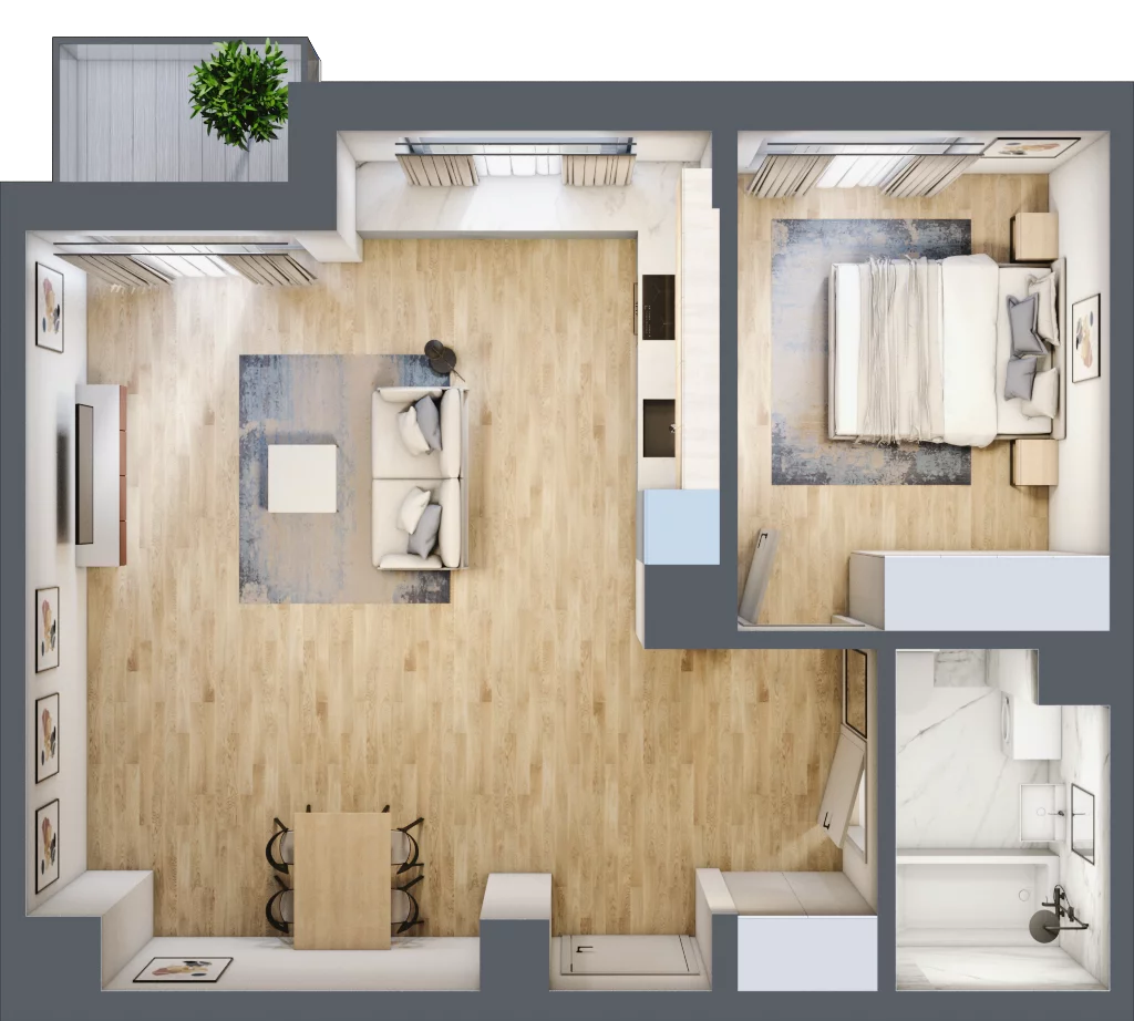2 pokoje, mieszkanie 54,74 m², piętro 1, oferta nr 86, Aura Mokotów II, Warszawa, Mokotów, Siekierki, ul. Bluszczańska