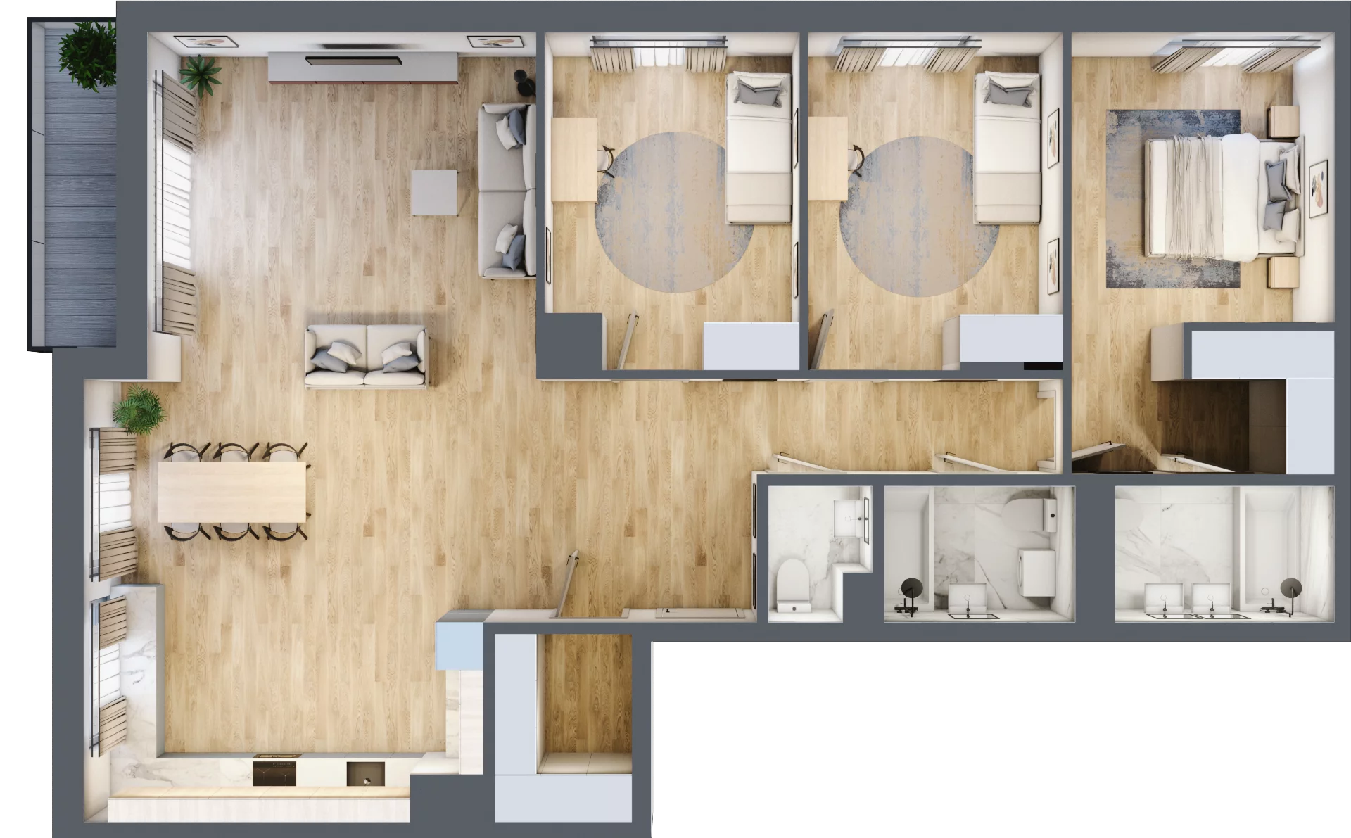 4 pokoje, mieszkanie 123,26 m², piętro 1, oferta nr 115, Aura Mokotów II, Warszawa, Mokotów, Siekierki, ul. Bluszczańska