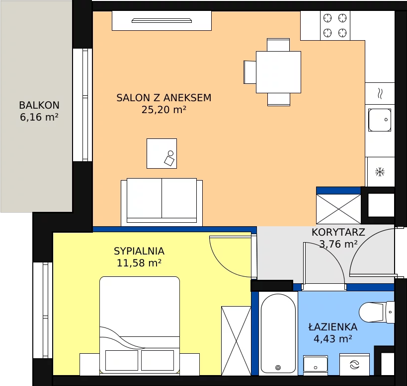 Zalety mieszkania 44.98 m², 137