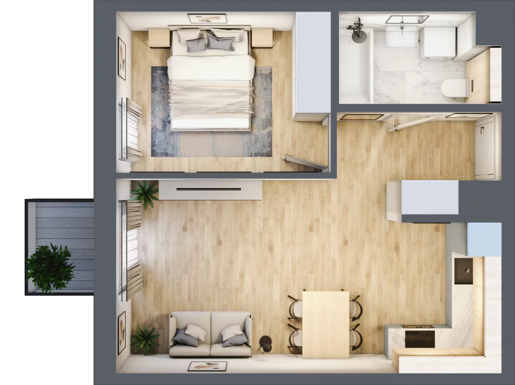 2 pokoje, mieszkanie 41,50 m², piętro 1, oferta nr 67, Aura Nova, Ożarów Mazowiecki, ul. Kapucka / Widok