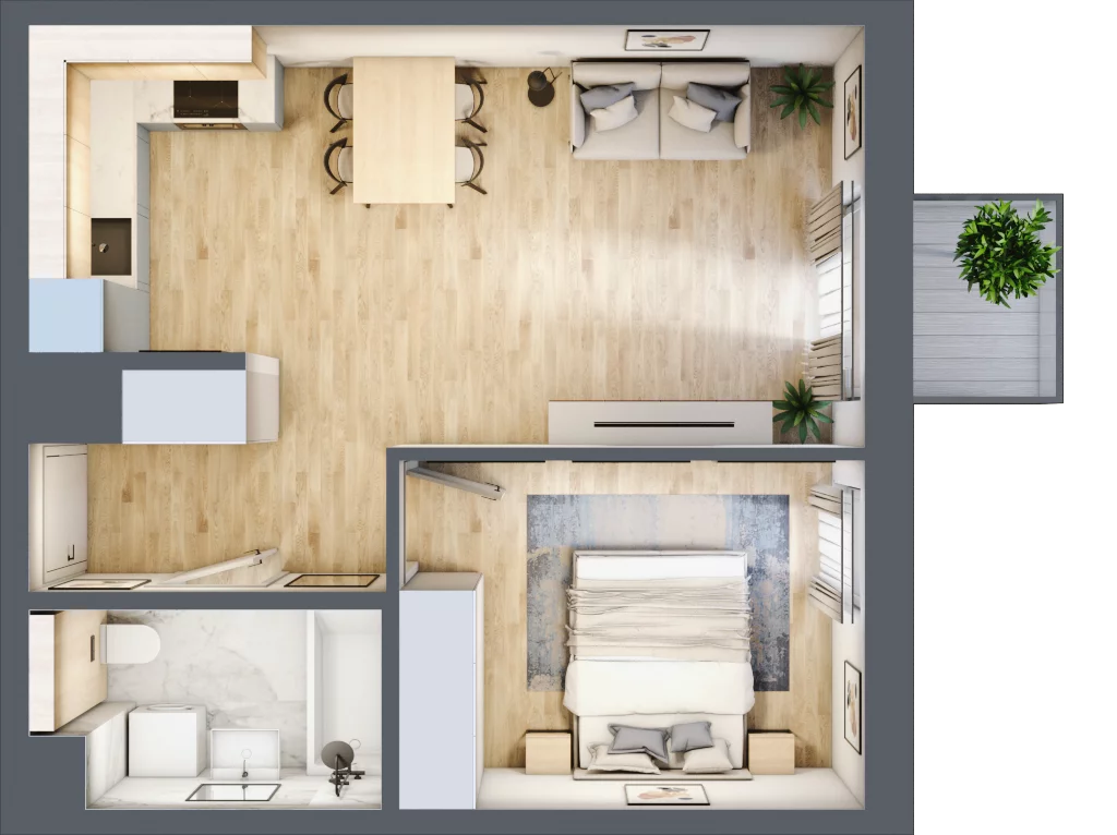 2 pokoje, mieszkanie 38,75 m², piętro 3, oferta nr 94, Aura Nova, Ożarów Mazowiecki, ul. Kapucka / Widok