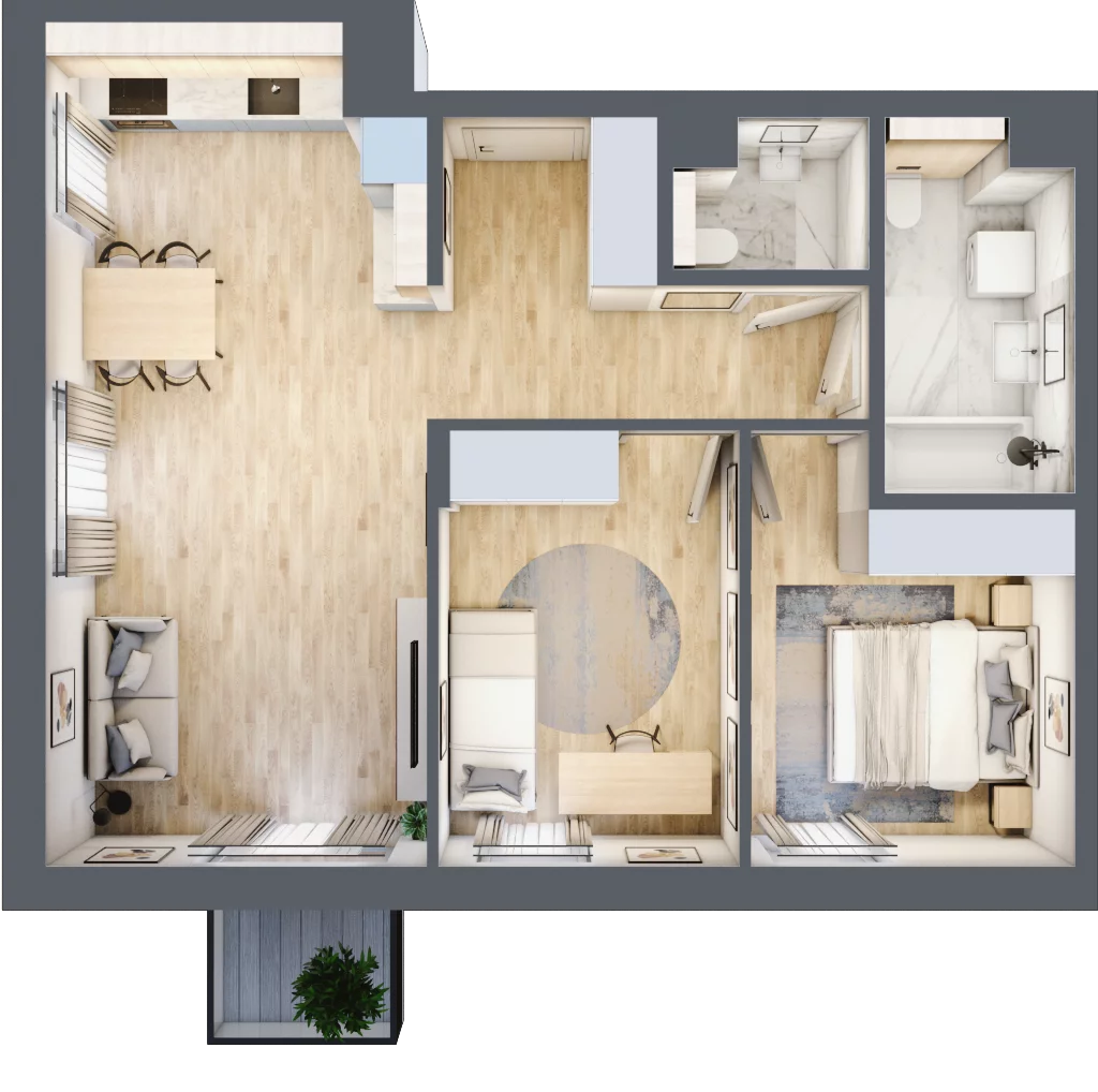 3 pokoje, mieszkanie 63,14 m², piętro 1, oferta nr 112, Aura Nova, Ożarów Mazowiecki, ul. Kapucka / Widok