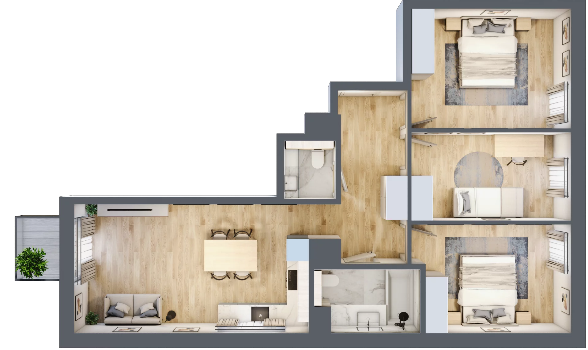 4 pokoje, mieszkanie 74,87 m², piętro 1, oferta nr D/182, Aura Nova, Ożarów Mazowiecki, ul. Kapucka / Widok