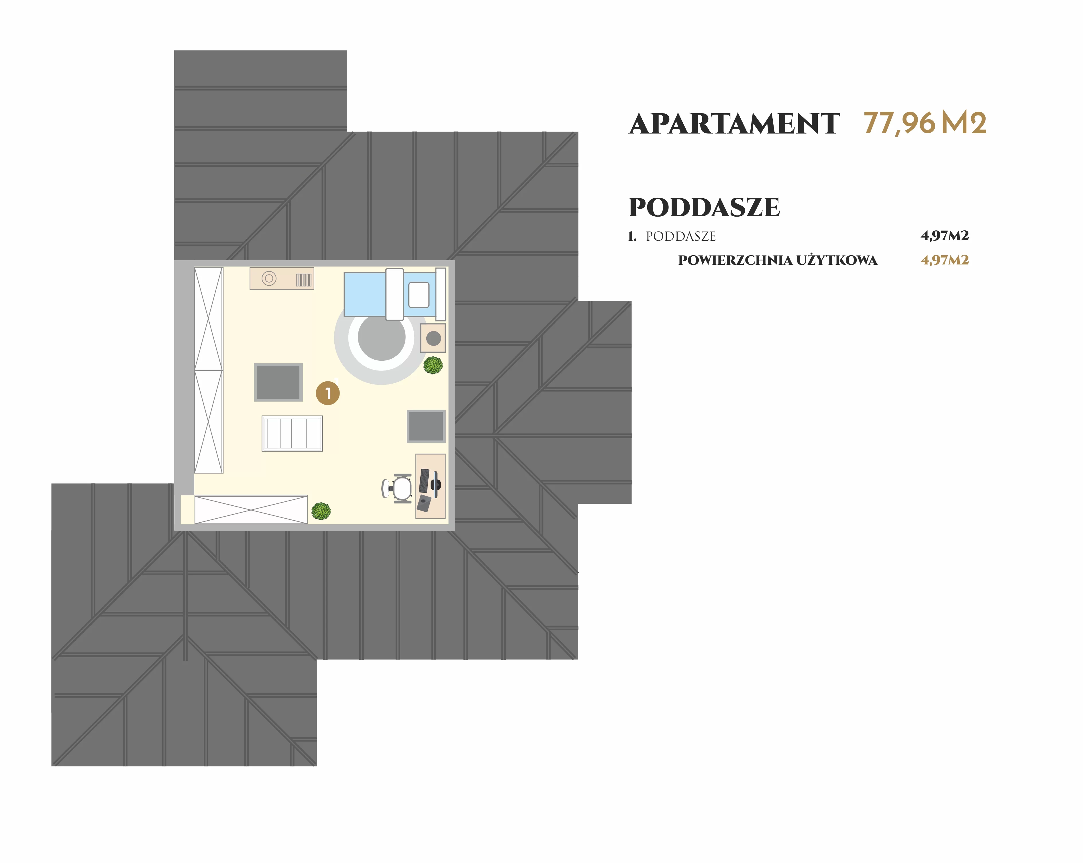 Apartament 78,00 m², piętro 1, oferta nr VI.10.2, Ogrody Tesoro VI, Pogórze, ul. Aleja Iberyjska