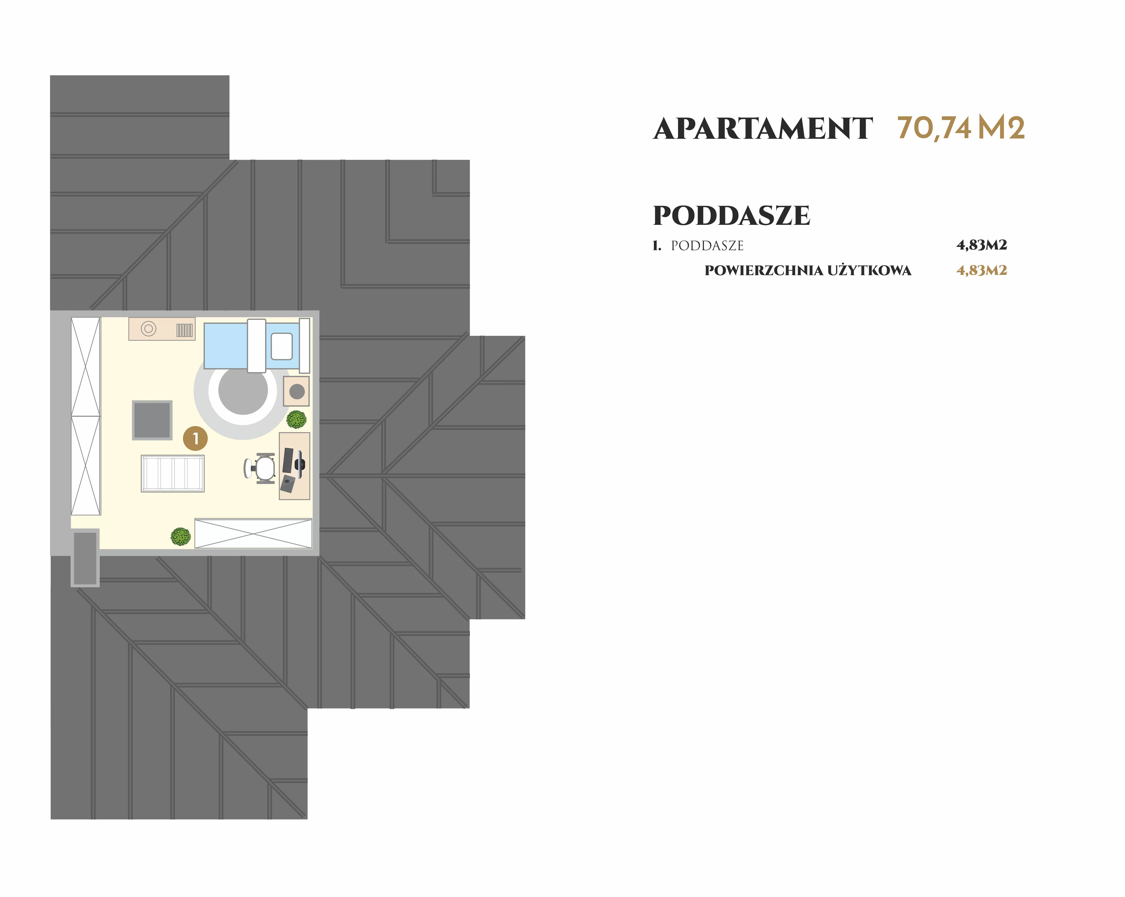 Apartament 71,00 m², piętro 1, oferta nr VI.16.2, Ogrody Tesoro VI, Pogórze, ul. Aleja Iberyjska