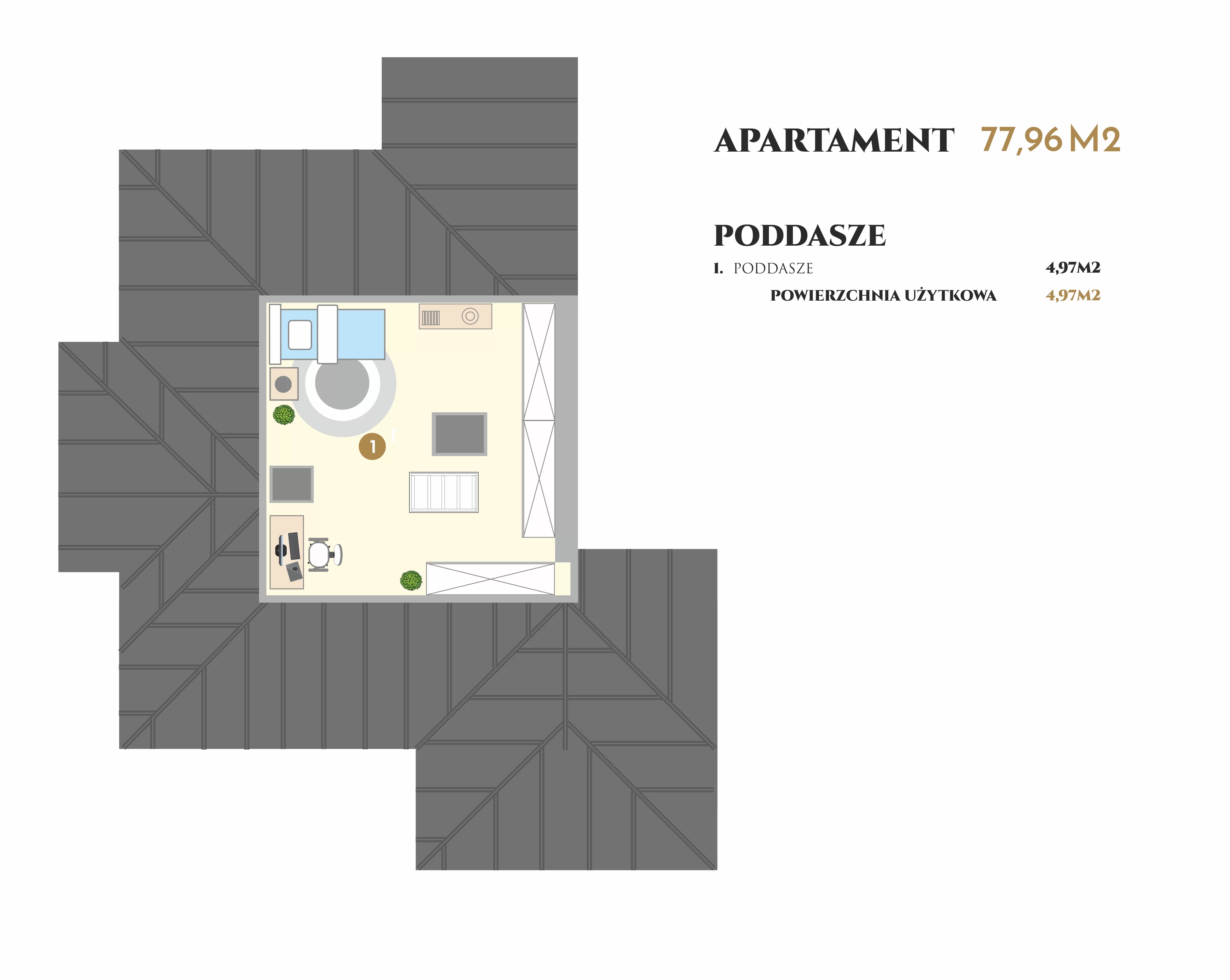 Apartament 78,00 m², piętro 1, oferta nr VI.21.2, Ogrody Tesoro VI, Pogórze, ul. Aleja Iberyjska
