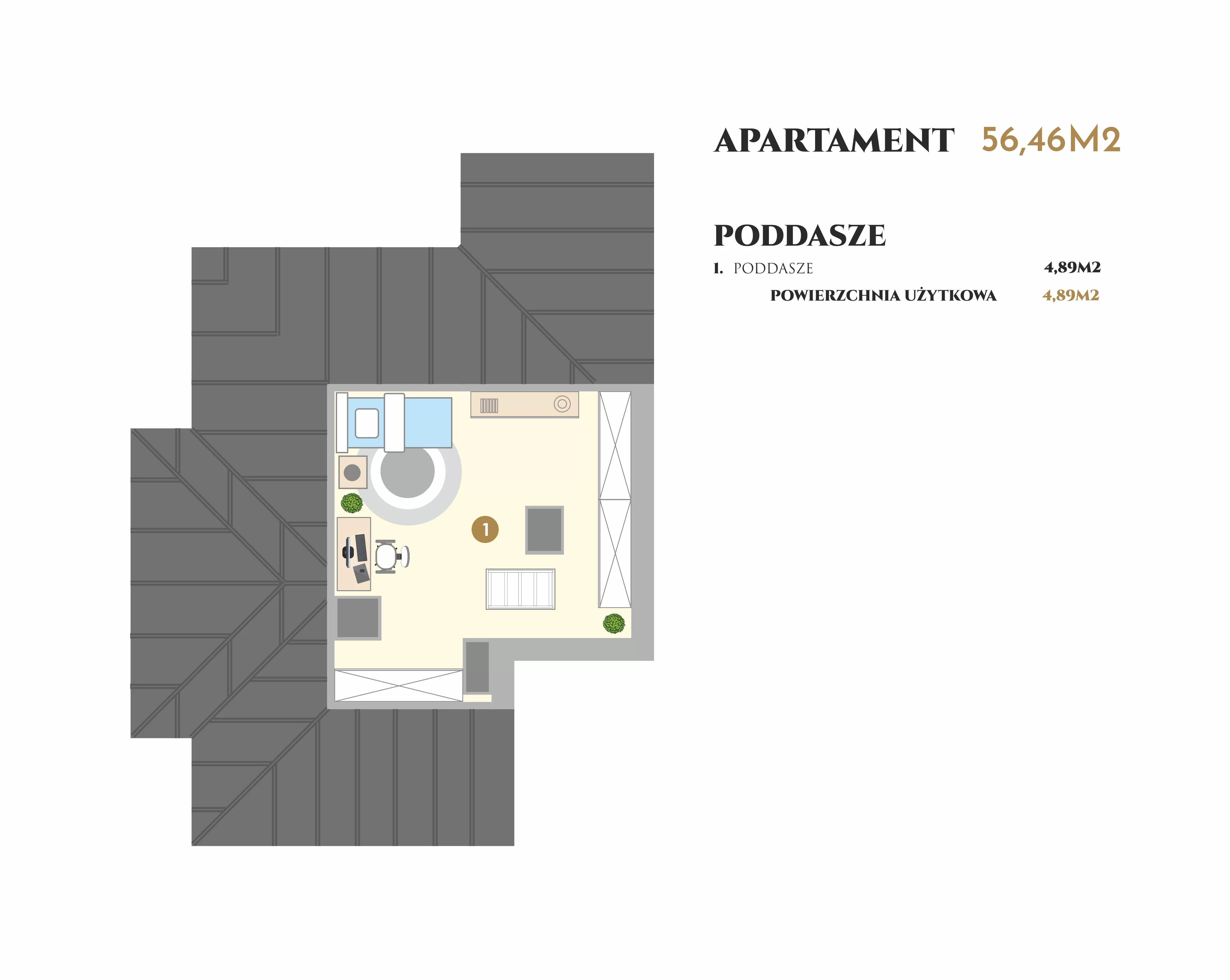 Apartament 56,00 m², piętro 1, oferta nr VI.11.2, Ogrody Tesoro VI, Pogórze, ul. Aleja Iberyjska