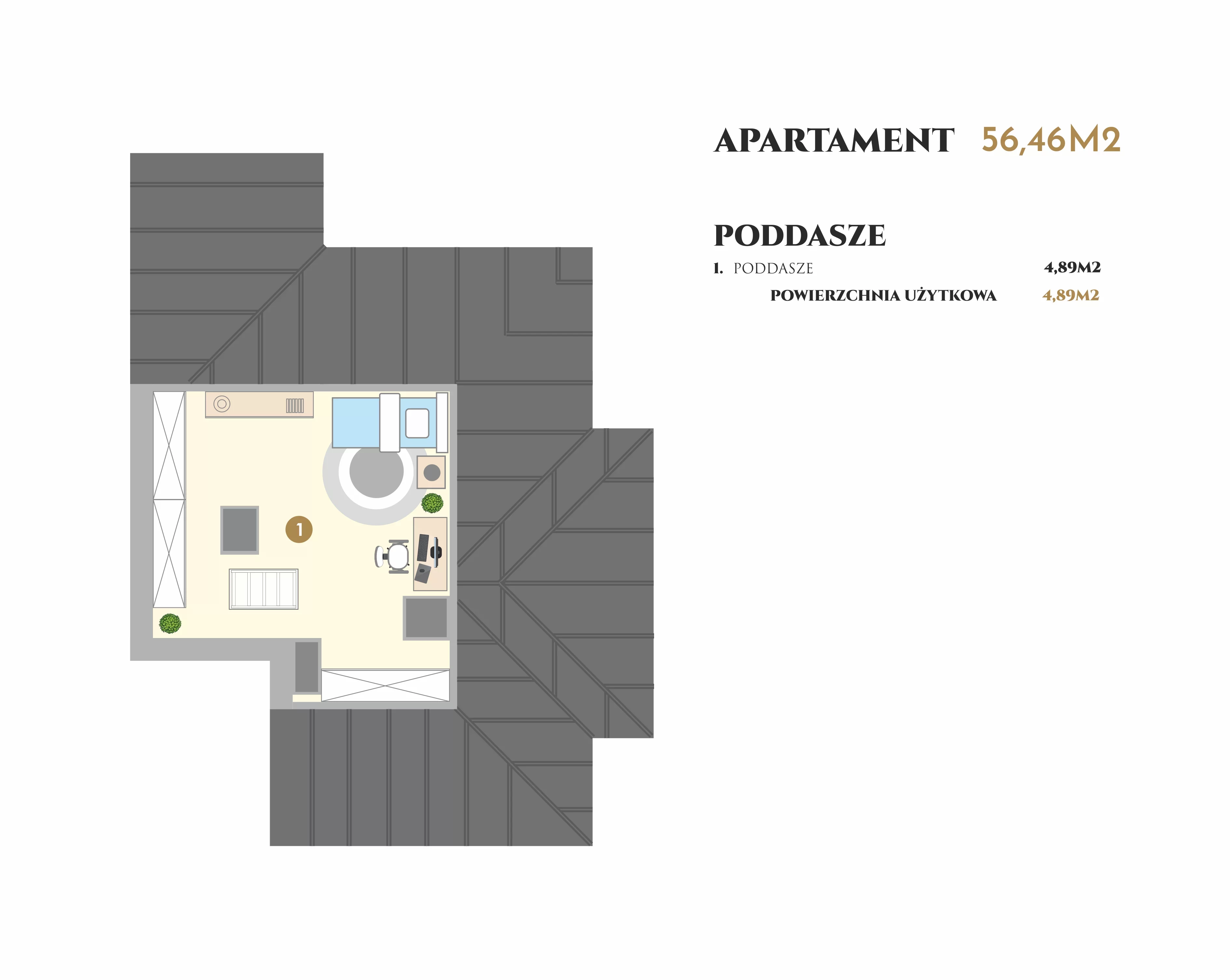 Apartament 56,00 m², piętro 1, oferta nr VI.38.2, Ogrody Tesoro VI, Gdynia, Pogórze, ul. Aleja Iberyjska