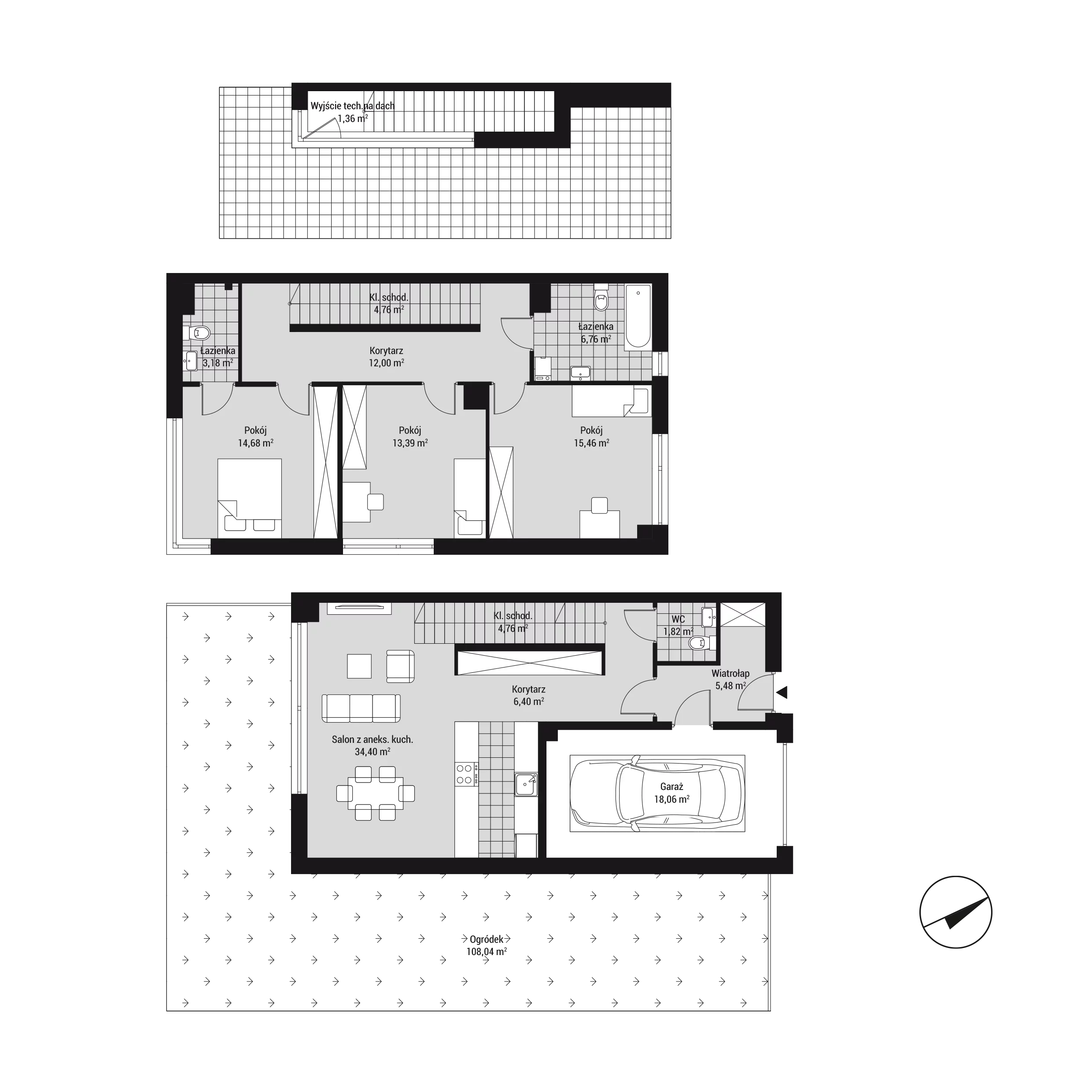 Dom 124,81 m², oferta nr dom 6LB/1 (D7-A), Nova Wiosenna, Kraków, Zwierzyniec, Wola Justowska, ul. Wiosenna 6