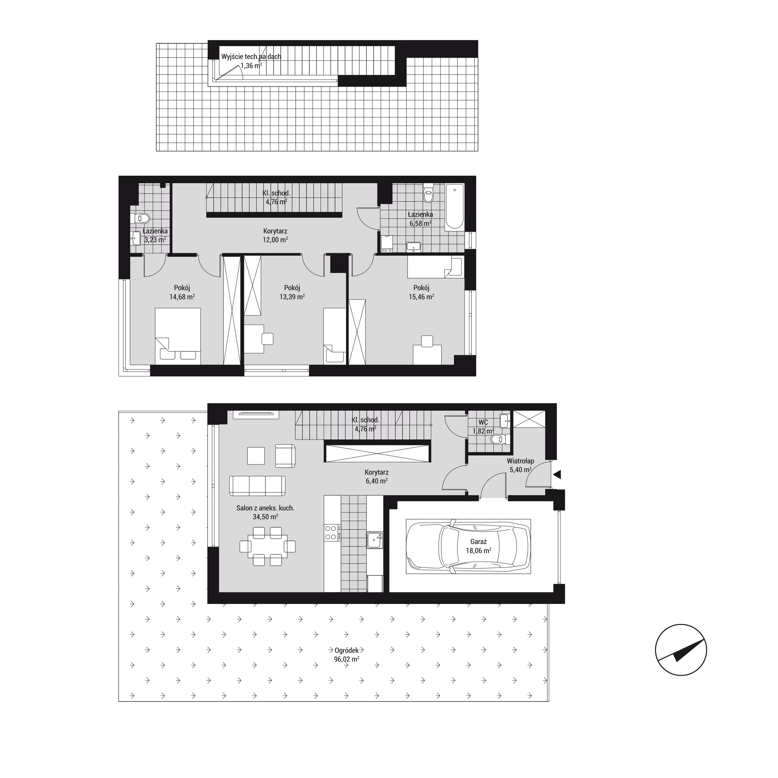 Dom 124,66 m², oferta nr dom 6LD/1 (D5-A), Nova Wiosenna, Kraków, Zwierzyniec, Wola Justowska, ul. Wiosenna 6