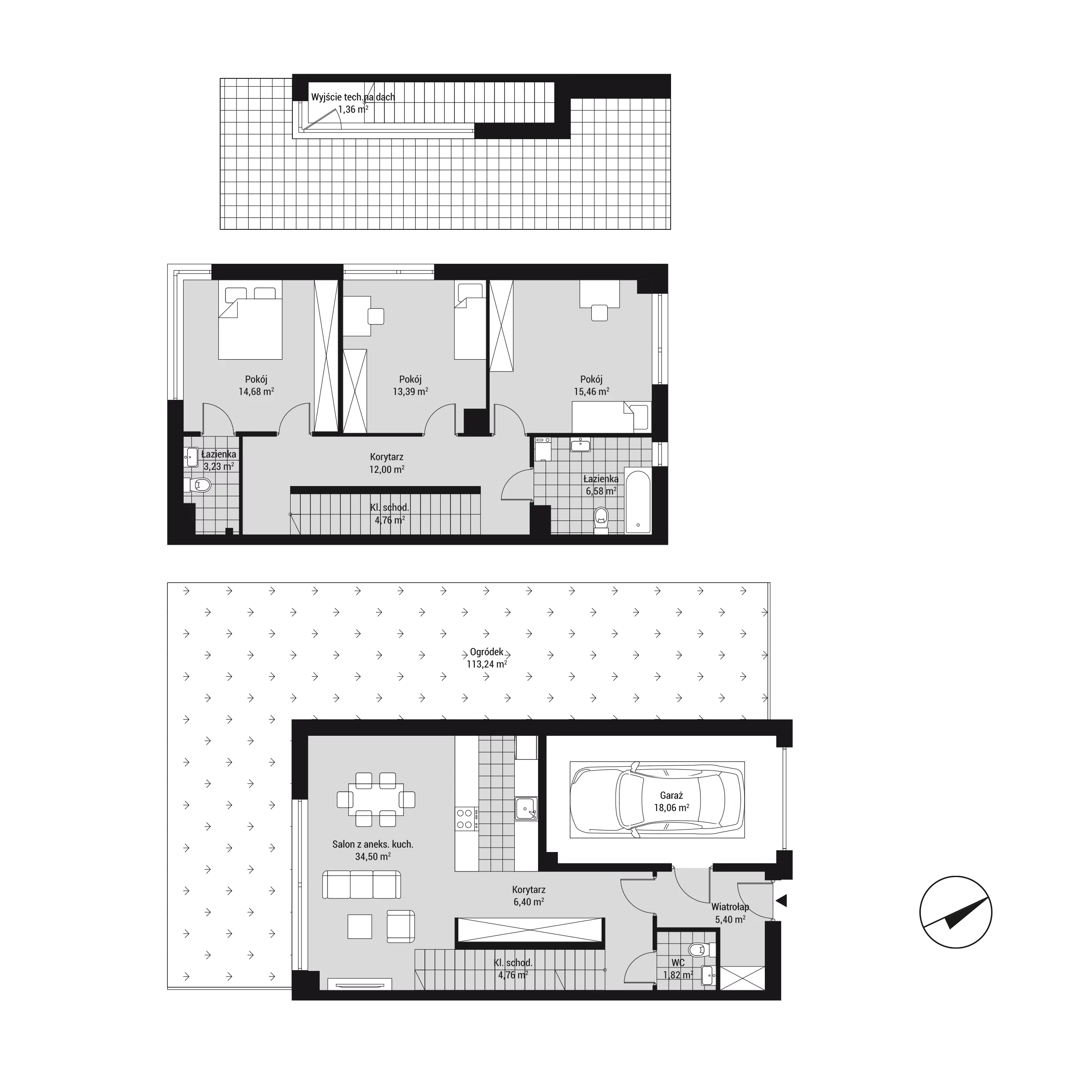 Dom 125,08 m², oferta nr dom 6LD/2 (D5-B), Nova Wiosenna, Kraków, Zwierzyniec, Wola Justowska, ul. Wiosenna 6