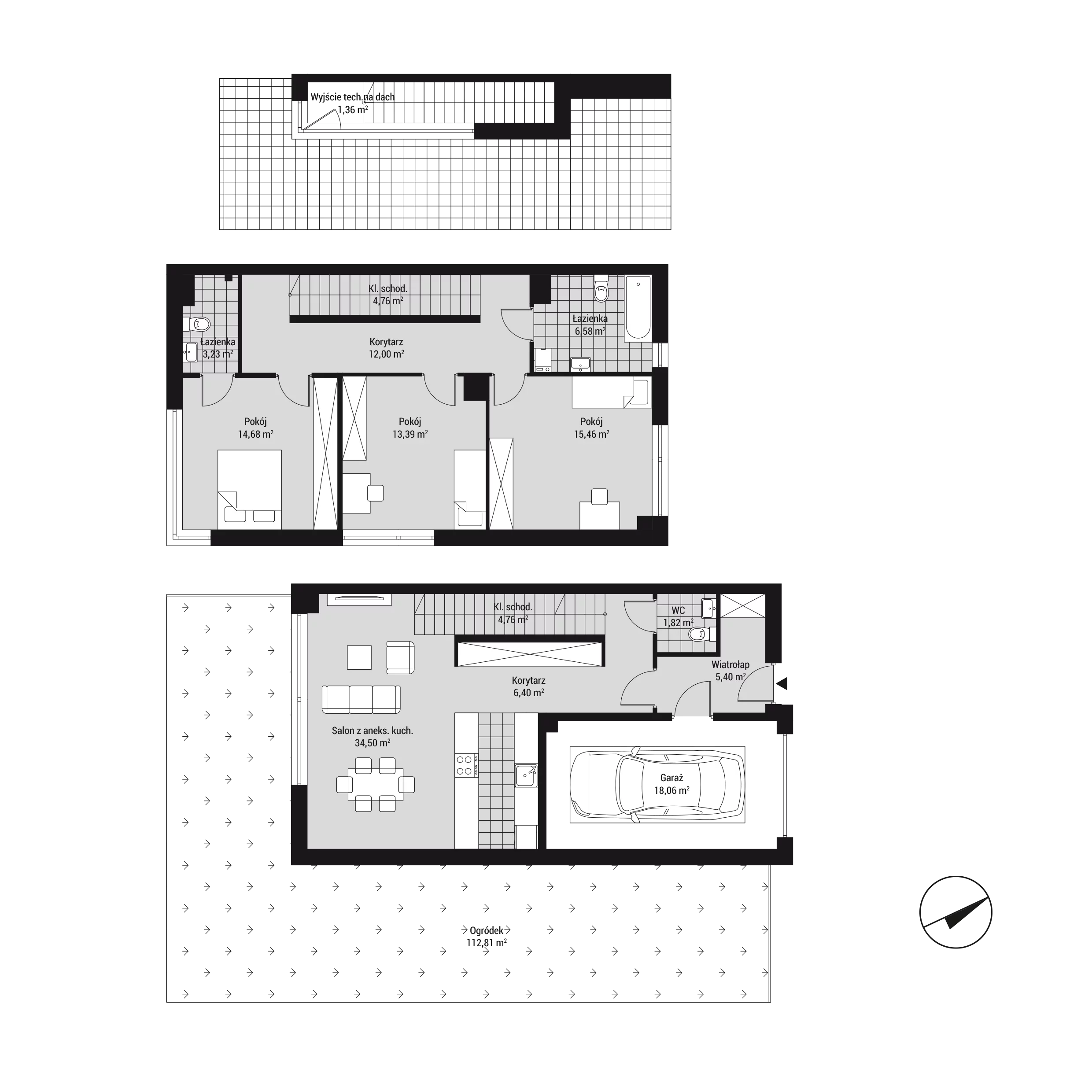 Dom 124,96 m², oferta nr dom 6LE/1 (D4-A), Nova Wiosenna, Kraków, Zwierzyniec, Wola Justowska, ul. Wiosenna 6