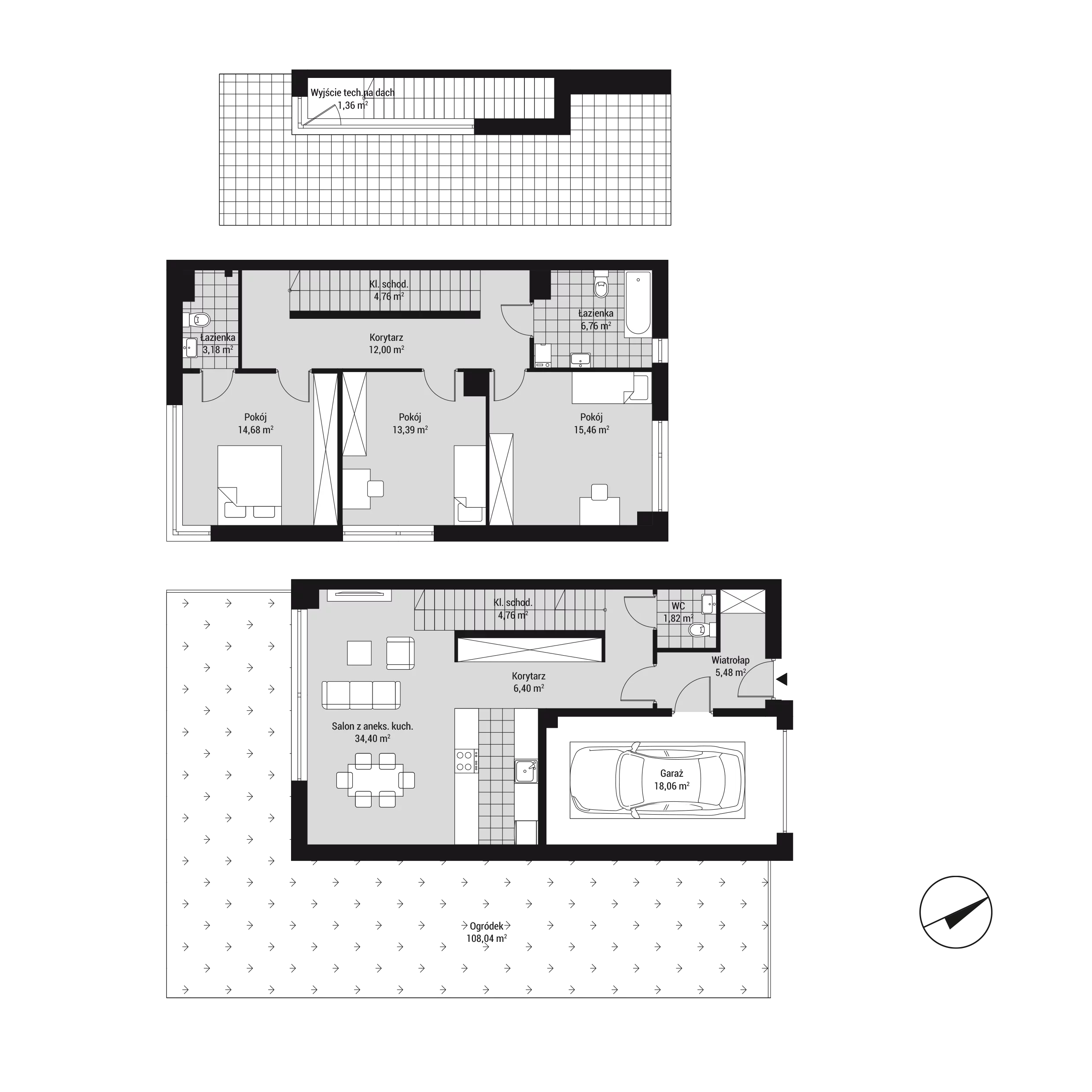 Dom 124,93 m², oferta nr dom 6LA/1 -Wykończone pod klucz, Nova Wiosenna, Kraków, Zwierzyniec, Wola Justowska, ul. Wiosenna 6