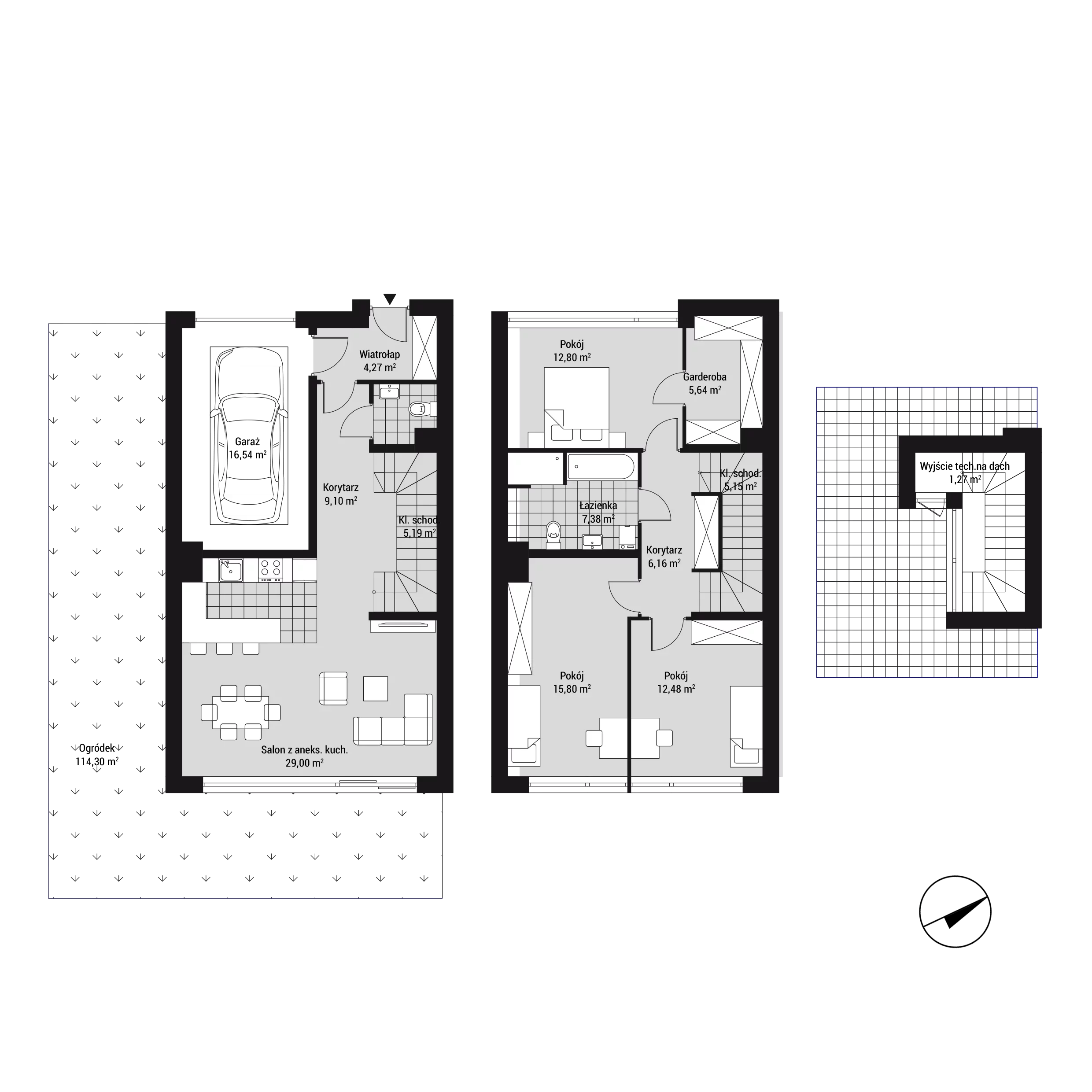Dom 116,65 m², oferta nr dom 6J, Nova Wiosenna, Kraków, Zwierzyniec, Wola Justowska, ul. Wiosenna 6