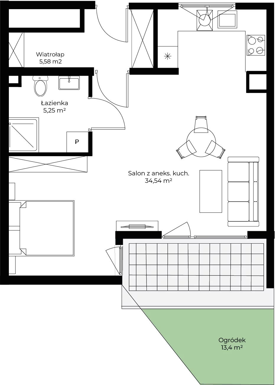 1 pokój, mieszkanie 48,06 m², parter, oferta nr mieszkanie 2, Mikusińskiego 25, Katowice, Wełnowiec-Józefowiec, Wełnowiec, ul. Jana Mikusińskiego 25