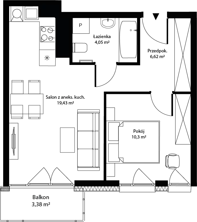 2 pokoje, mieszkanie 40,40 m², piętro 5, oferta nr mieszkanie 29, Bytkowska 4.0, Katowice, Wełnowiec-Józefowiec, ul. Bytkowska