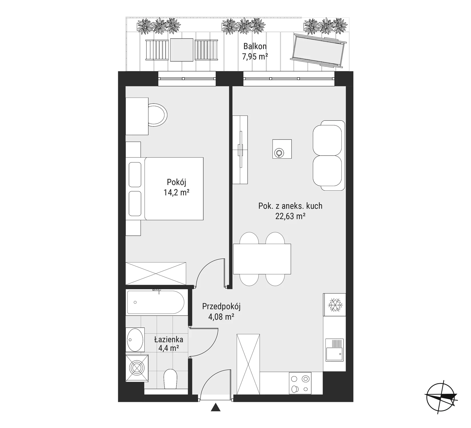 2 pokoje, mieszkanie 45,31 m², parter, oferta nr mieszkanie 6, Bytkowska 3.0, Katowice, Wełnowiec-Józefowiec, ul. Bytkowska