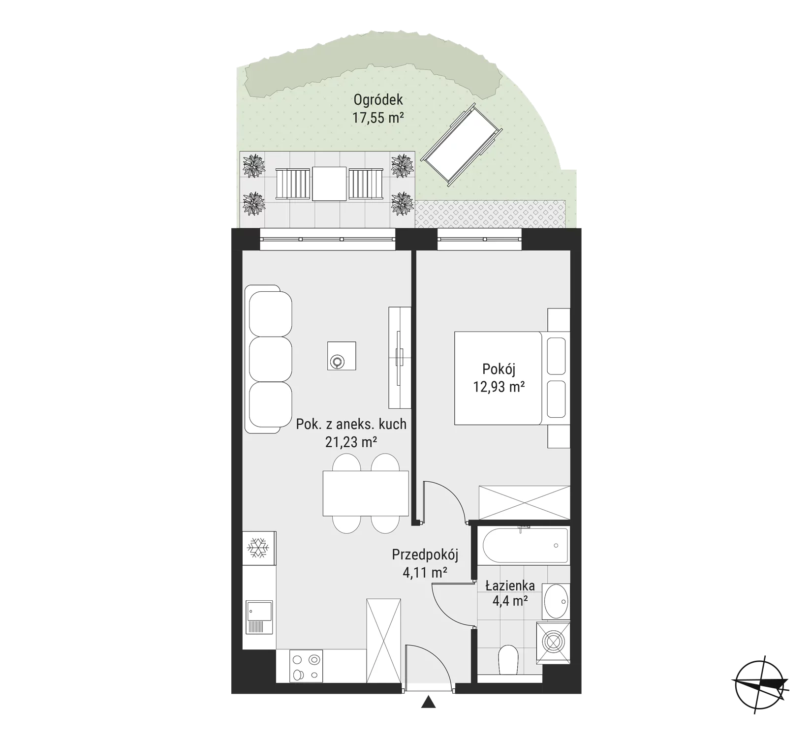 Mieszkanie 42,67 m², parter, oferta nr mieszkanie 5, Bytkowska 3.0, Katowice, Wełnowiec-Józefowiec, ul. Bytkowska