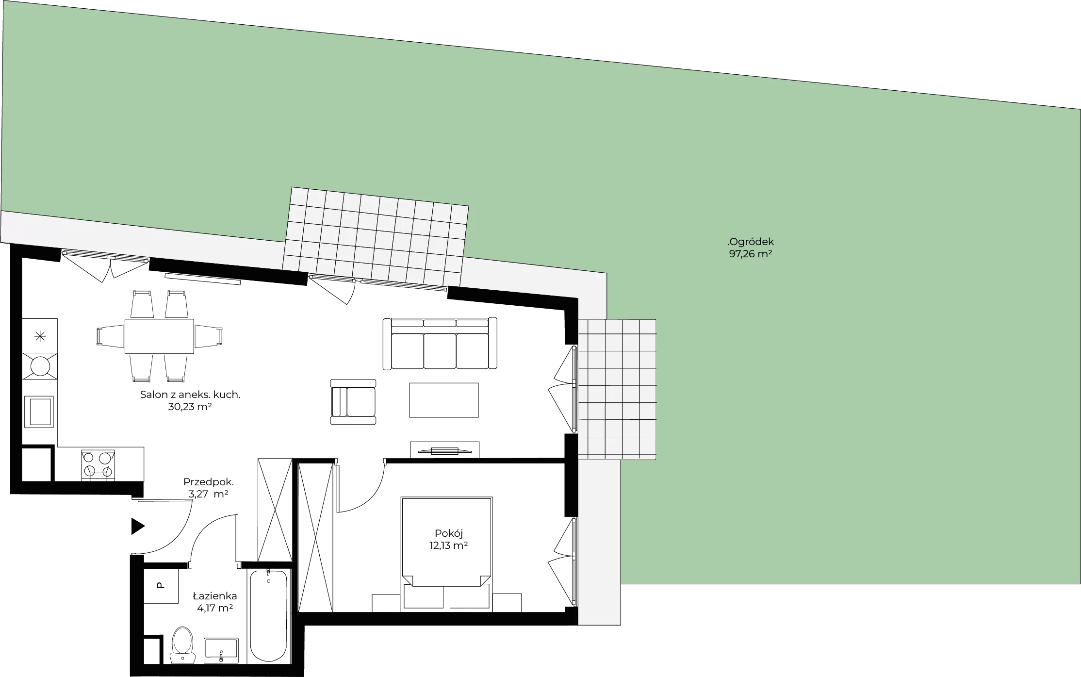 2 pokoje, mieszkanie 50,25 m², parter, oferta nr mieszkanie 108, Mikusińskiego 25, Katowice, Wełnowiec-Józefowiec, Wełnowiec, ul. Jana Mikusińskiego 25