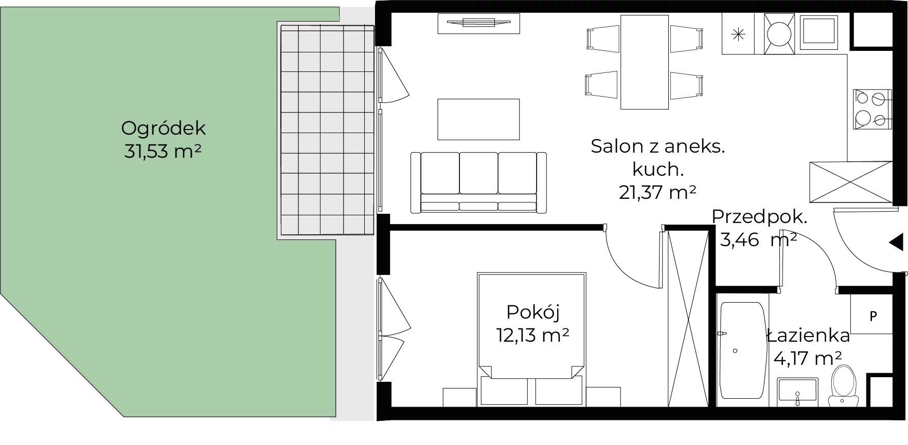 2 pokoje, mieszkanie 41,13 m², parter, oferta nr mieszkanie 116, Mikusińskiego 25, Katowice, Wełnowiec-Józefowiec, Wełnowiec, ul. Jana Mikusińskiego 25