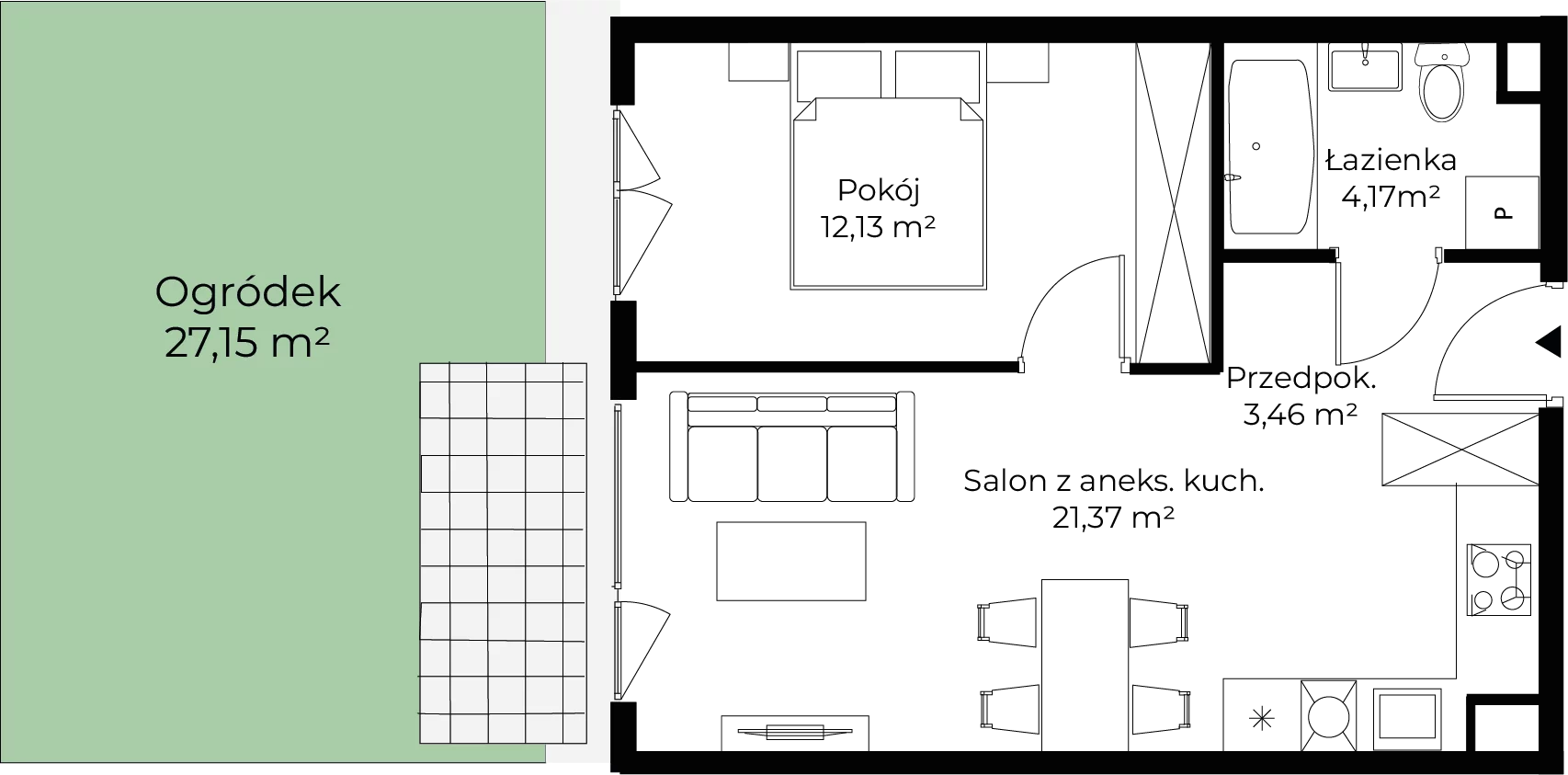 2 pokoje, mieszkanie 41,13 m², parter, oferta nr mieszkanie 71, Mikusińskiego 25, Katowice, Wełnowiec-Józefowiec, Wełnowiec, ul. Jana Mikusińskiego 25