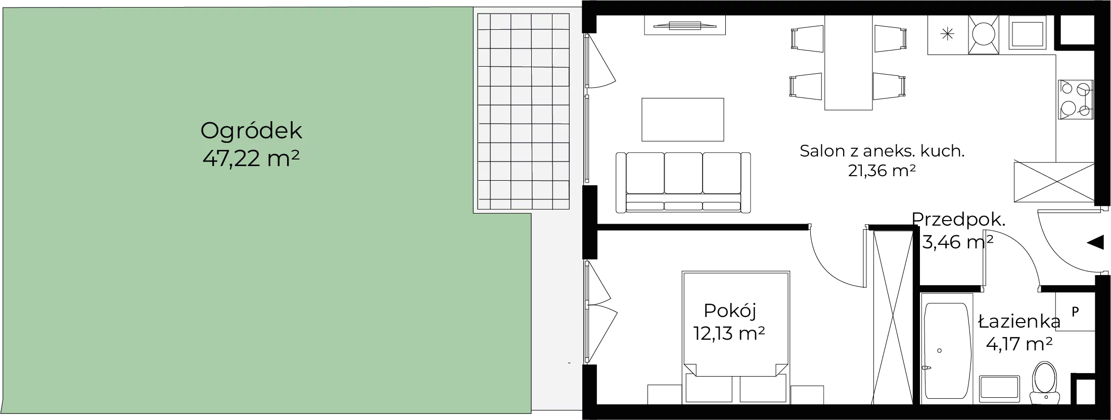 2 pokoje, mieszkanie 41,12 m², parter, oferta nr mieszkanie 4, Mikusińskiego 25, Katowice, Wełnowiec-Józefowiec, Wełnowiec, ul. Jana Mikusińskiego 25