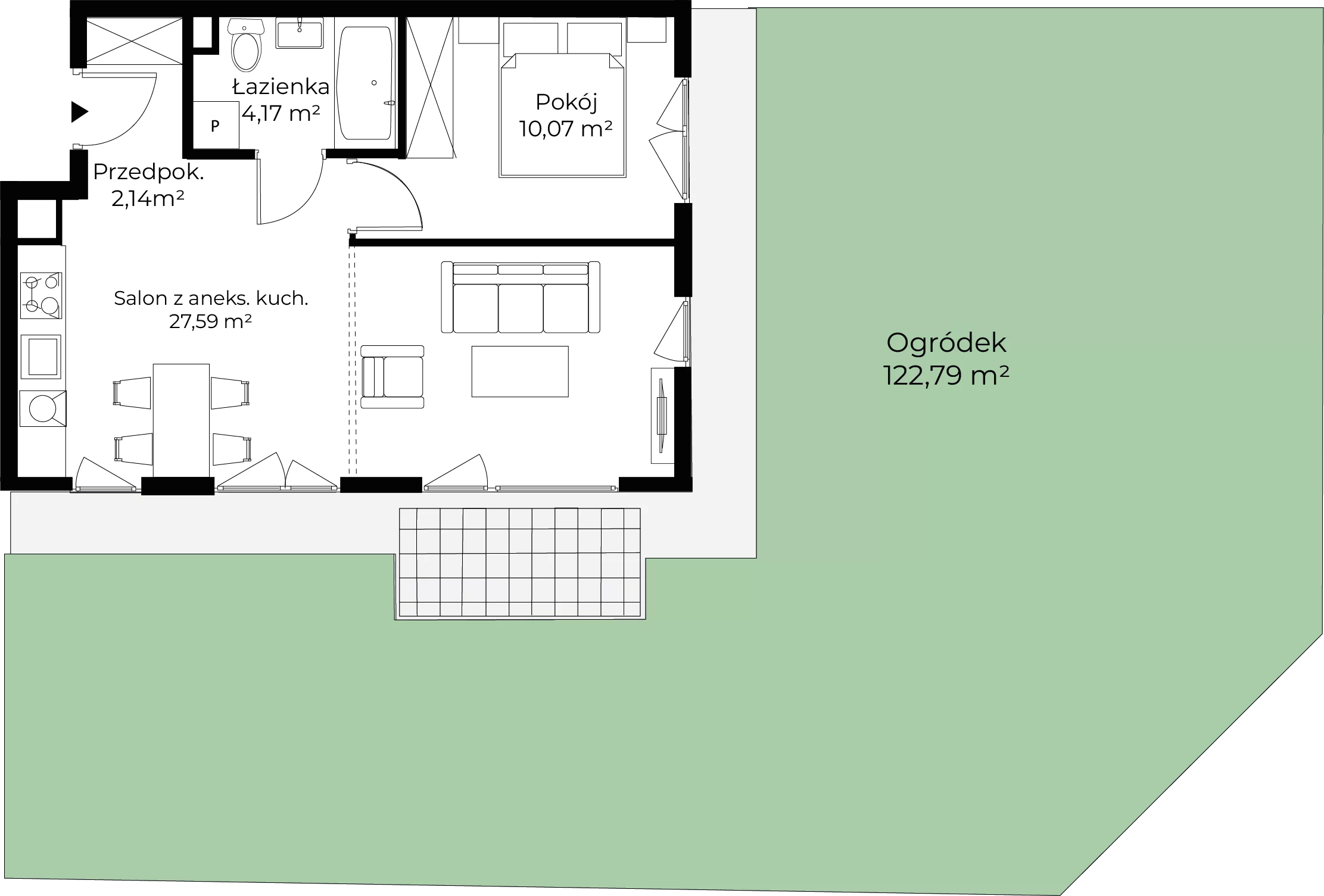 2 pokoje, mieszkanie 43,97 m², parter, oferta nr mieszkanie 9, Mikusińskiego 25, Katowice, Wełnowiec-Józefowiec, Wełnowiec, ul. Jana Mikusińskiego 25