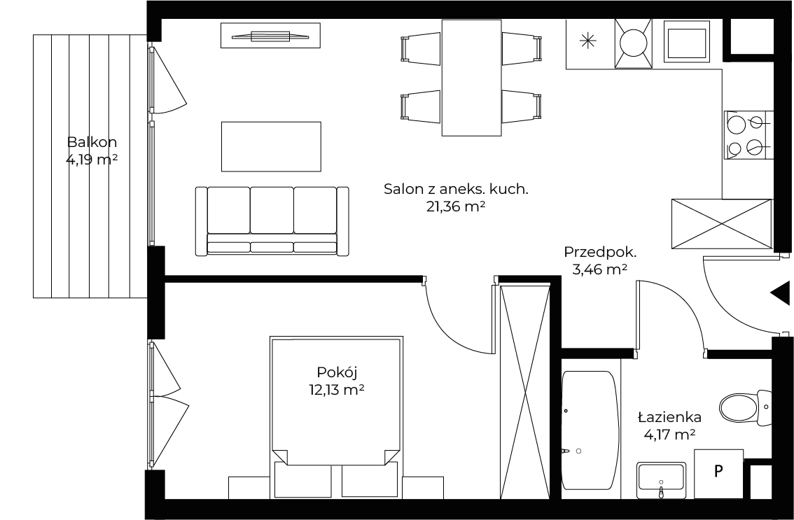 2 pokoje, mieszkanie 41,12 m², piętro 4, oferta nr mieszkanie 160, Mikusińskiego 25, Katowice, Wełnowiec-Józefowiec, Wełnowiec, ul. Jana Mikusińskiego 25