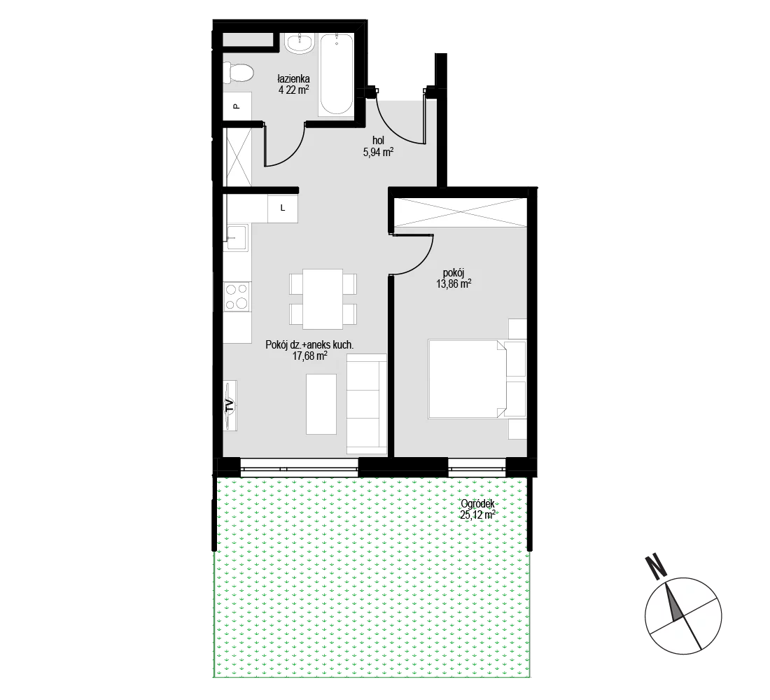 2 pokoje, mieszkanie 41,70 m², parter, oferta nr mieszkanie M03, Łepkowskiego 11, Kraków, Prądnik Czerwony, ul. Łepkowskiego 11