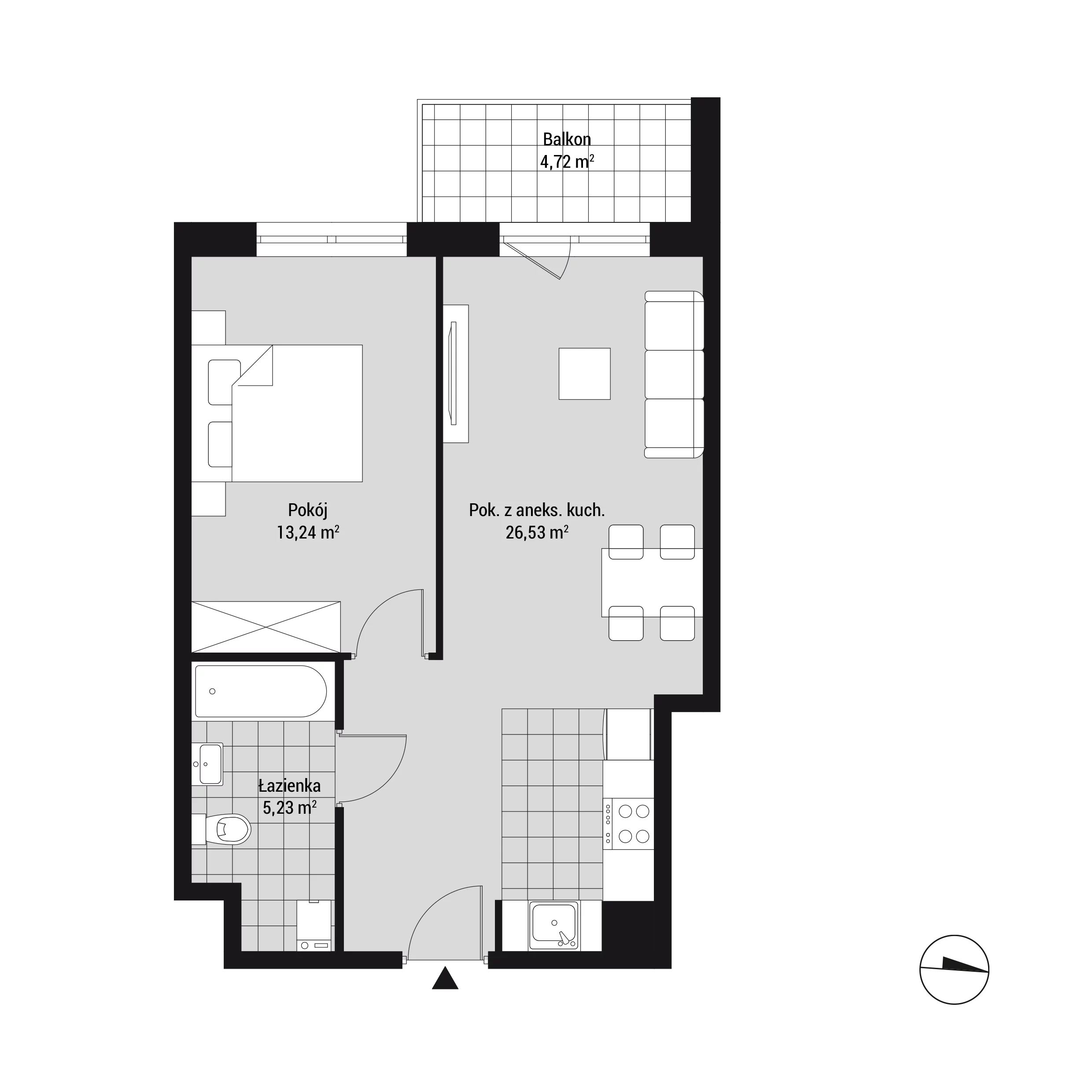 Mieszkanie 45,04 m², piętro 1, oferta nr mieszkanie 22, Na Błonie 106, Kraków, Bronowice, Wola Justowska, ul. Na Błonie 106