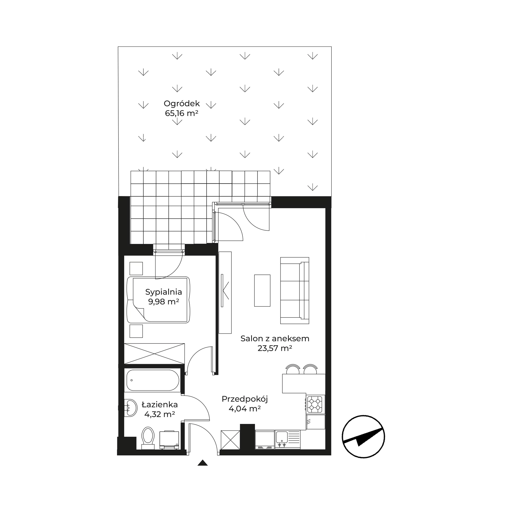 Mieszkanie 41,91 m², parter, oferta nr A.03, Nowa Namiarkowa, Będzin, ul. Namiarkowa 15D