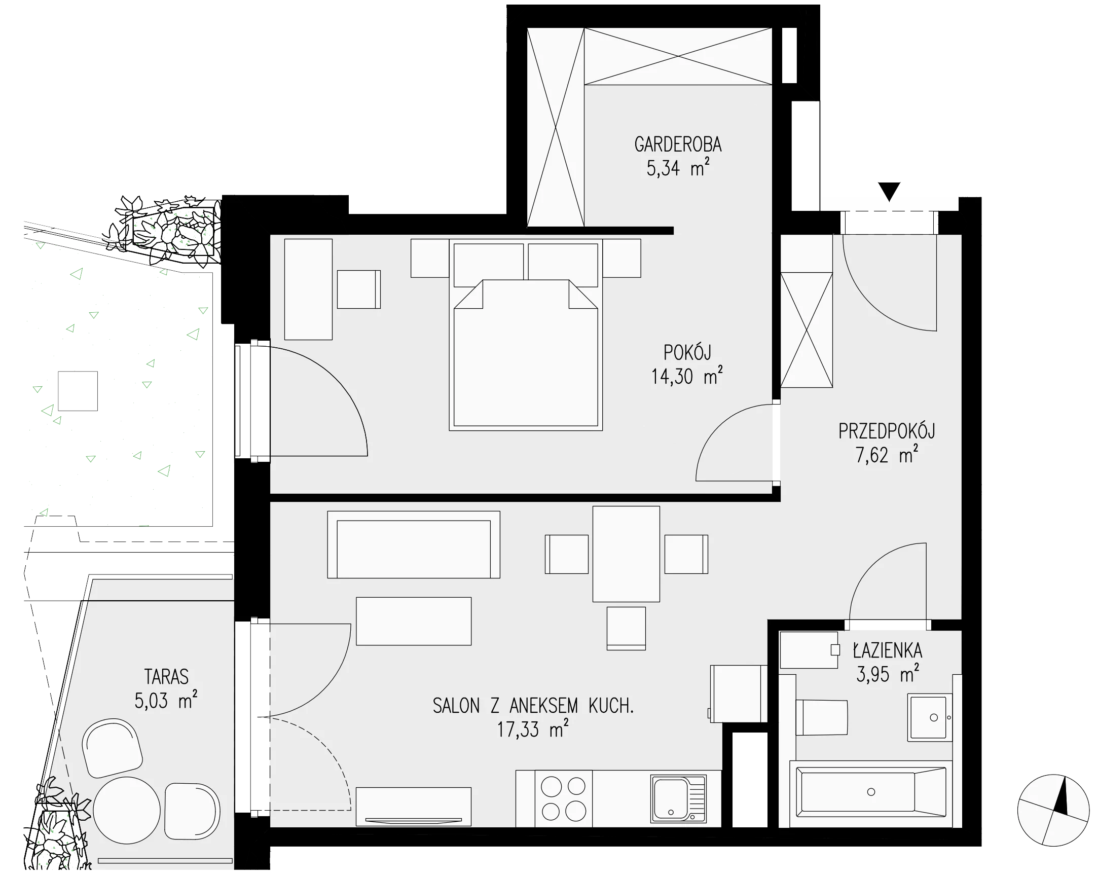 Mieszkanie 48,54 m², piętro 1, oferta nr 11, Semiramis, Katowice, Dąbrówka Mała, ul. Wiertnicza