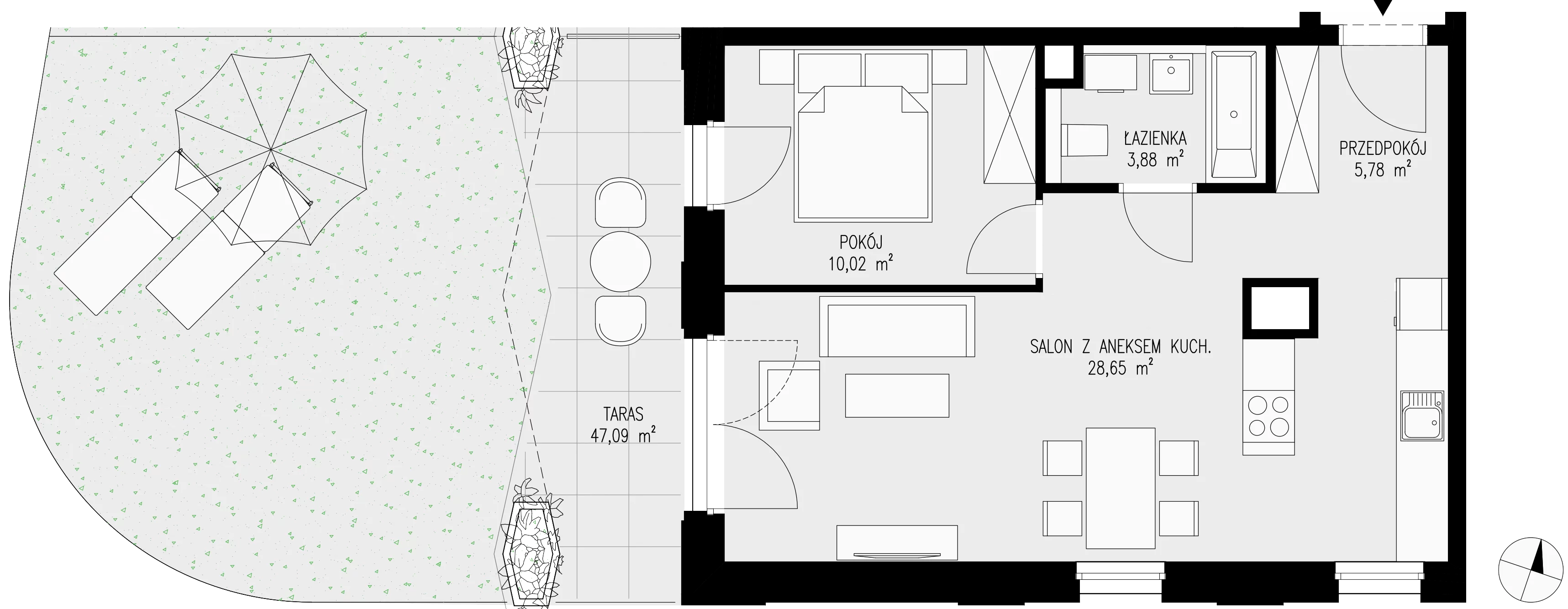 Mieszkanie 48,33 m², parter, oferta nr 4, Semiramis, Katowice, Dąbrówka Mała, ul. Wiertnicza